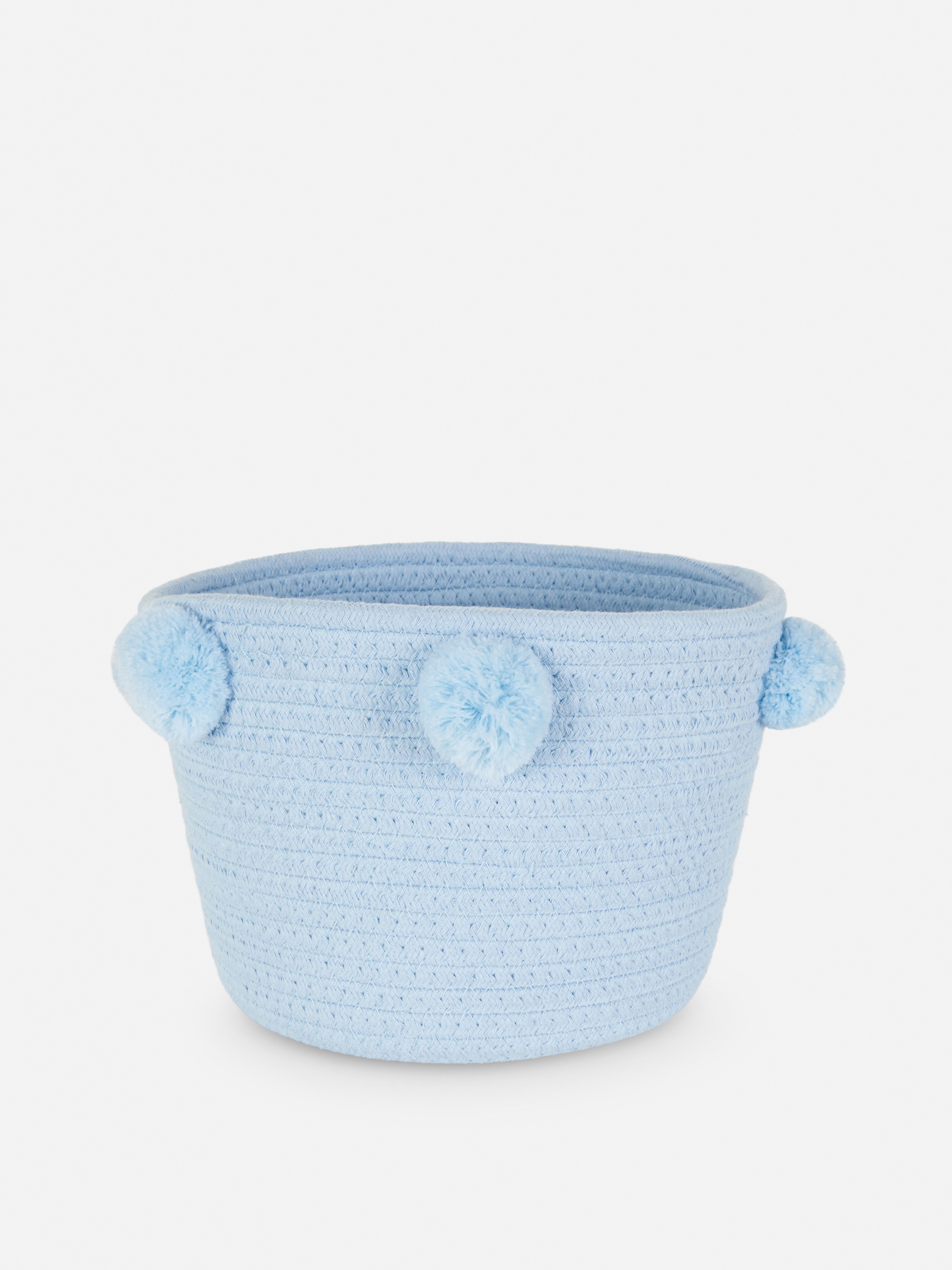 Cesta con pompones Azul