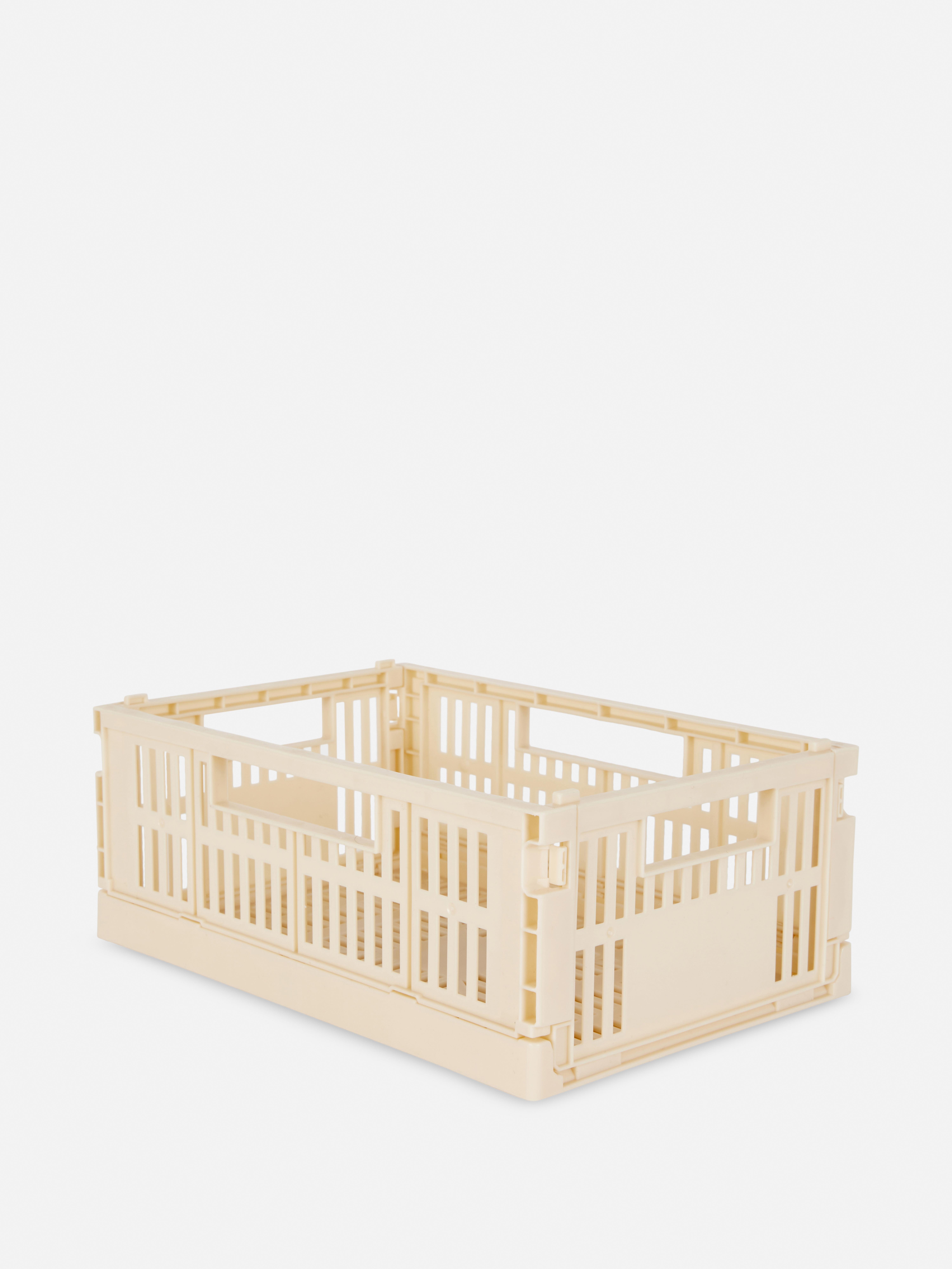 Collapsable Mini Storage Crate Beige