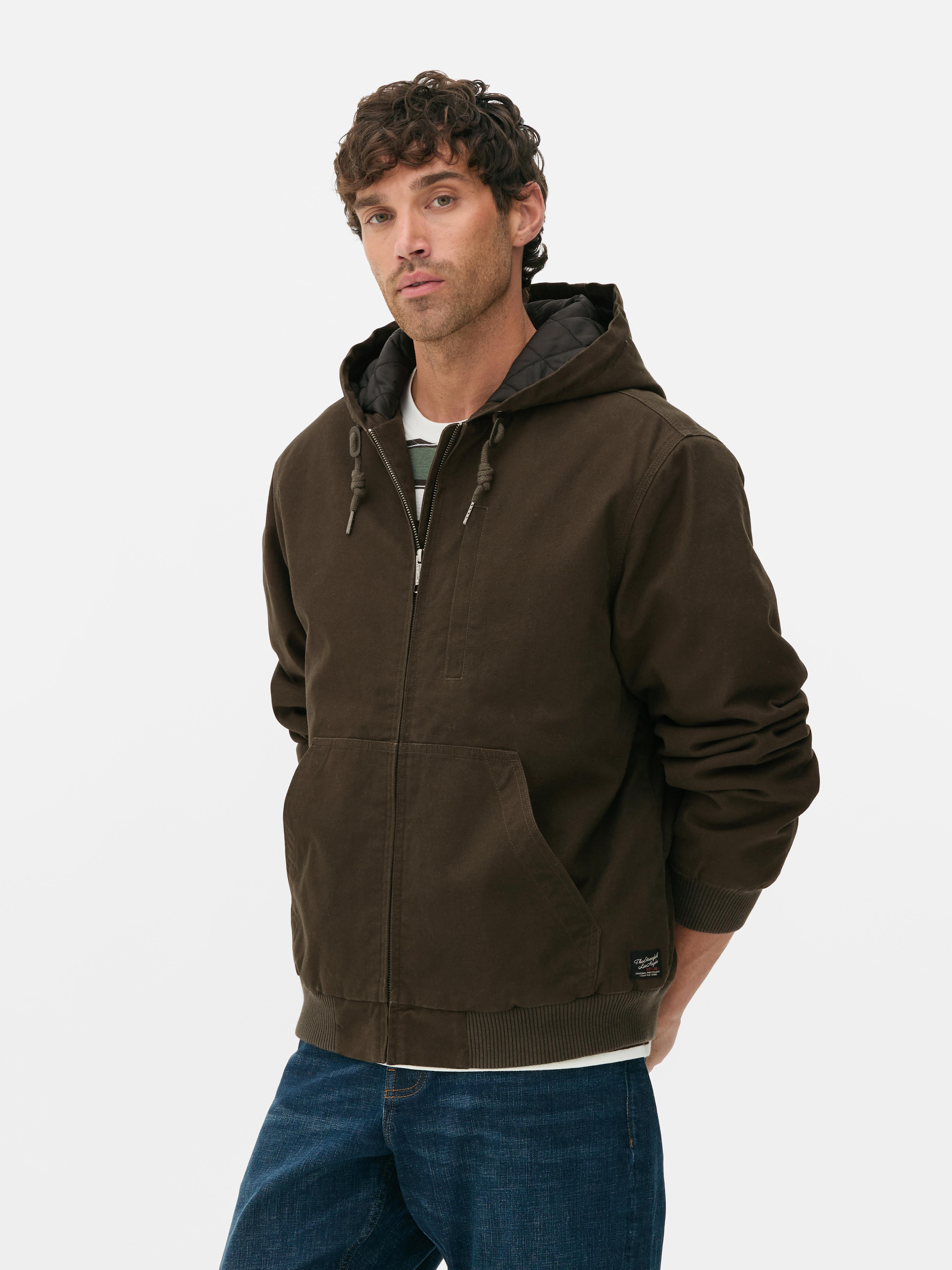 Brush canvas hooded jacket hotsell