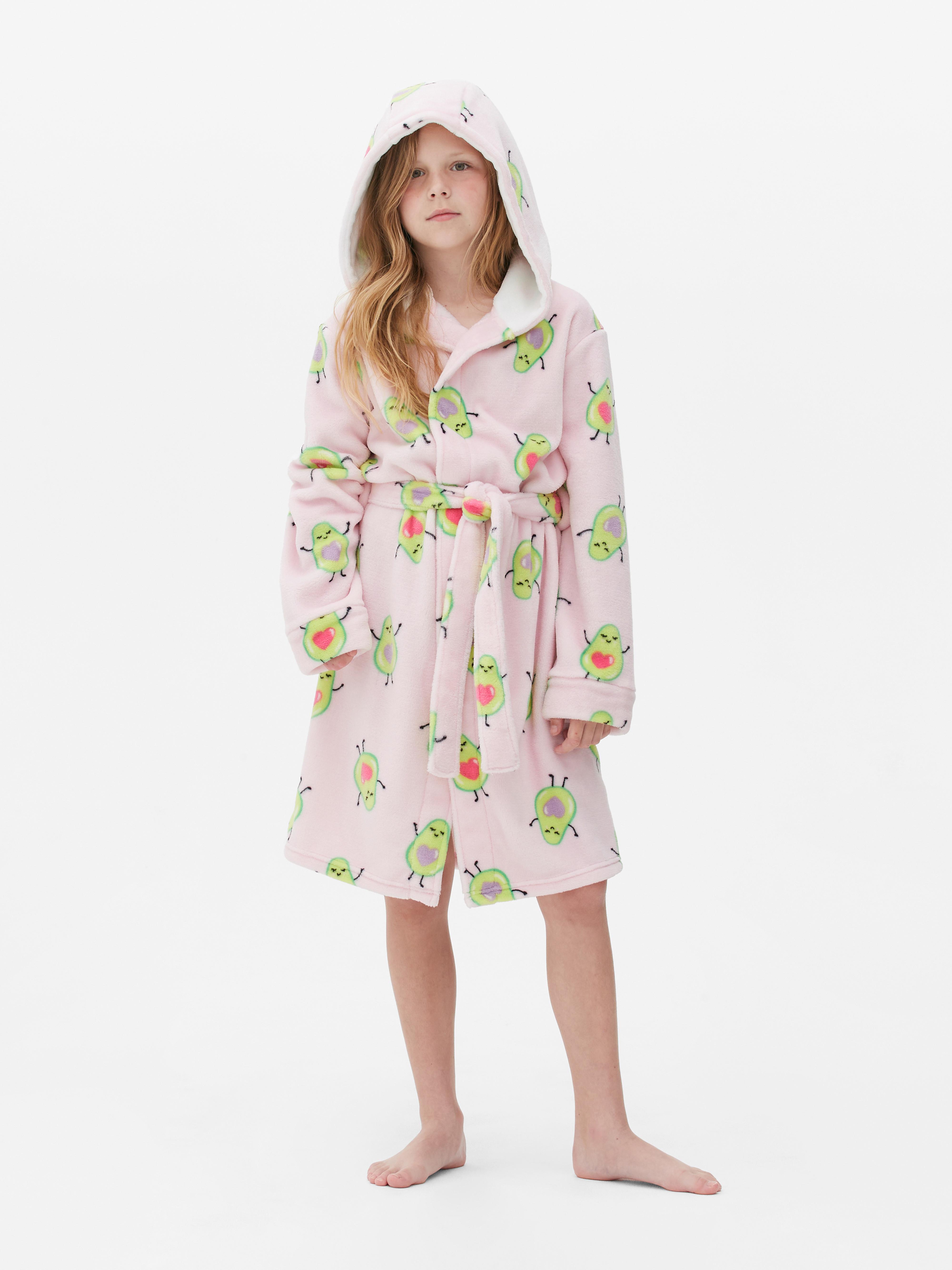 Girls Pink Avocado Patterned Dressing Gown Primark