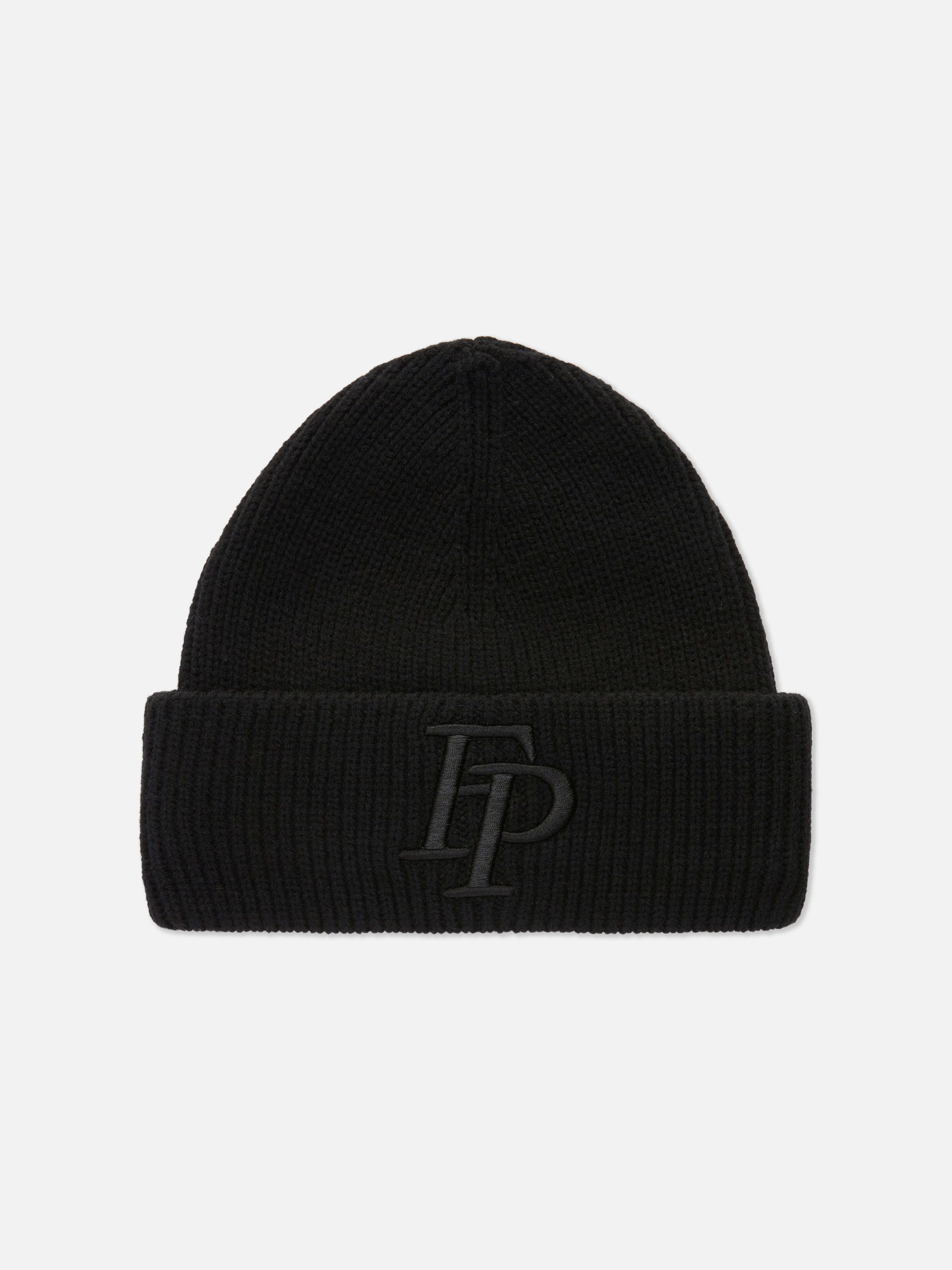 Men's Black Future Projects Embroidered Beanie Hat | Primark