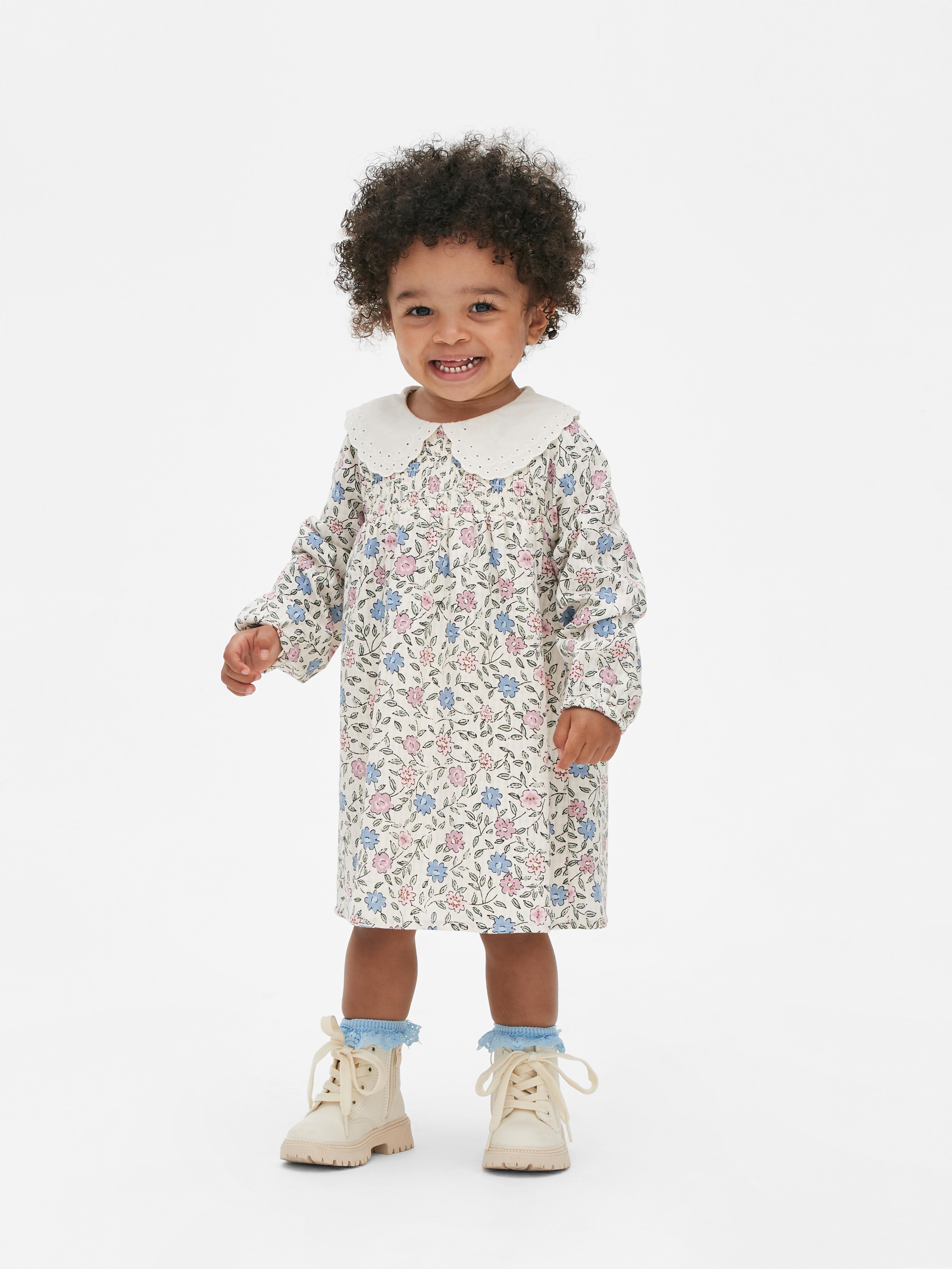 Baby Girls Multi Floral Collared Dress Primark