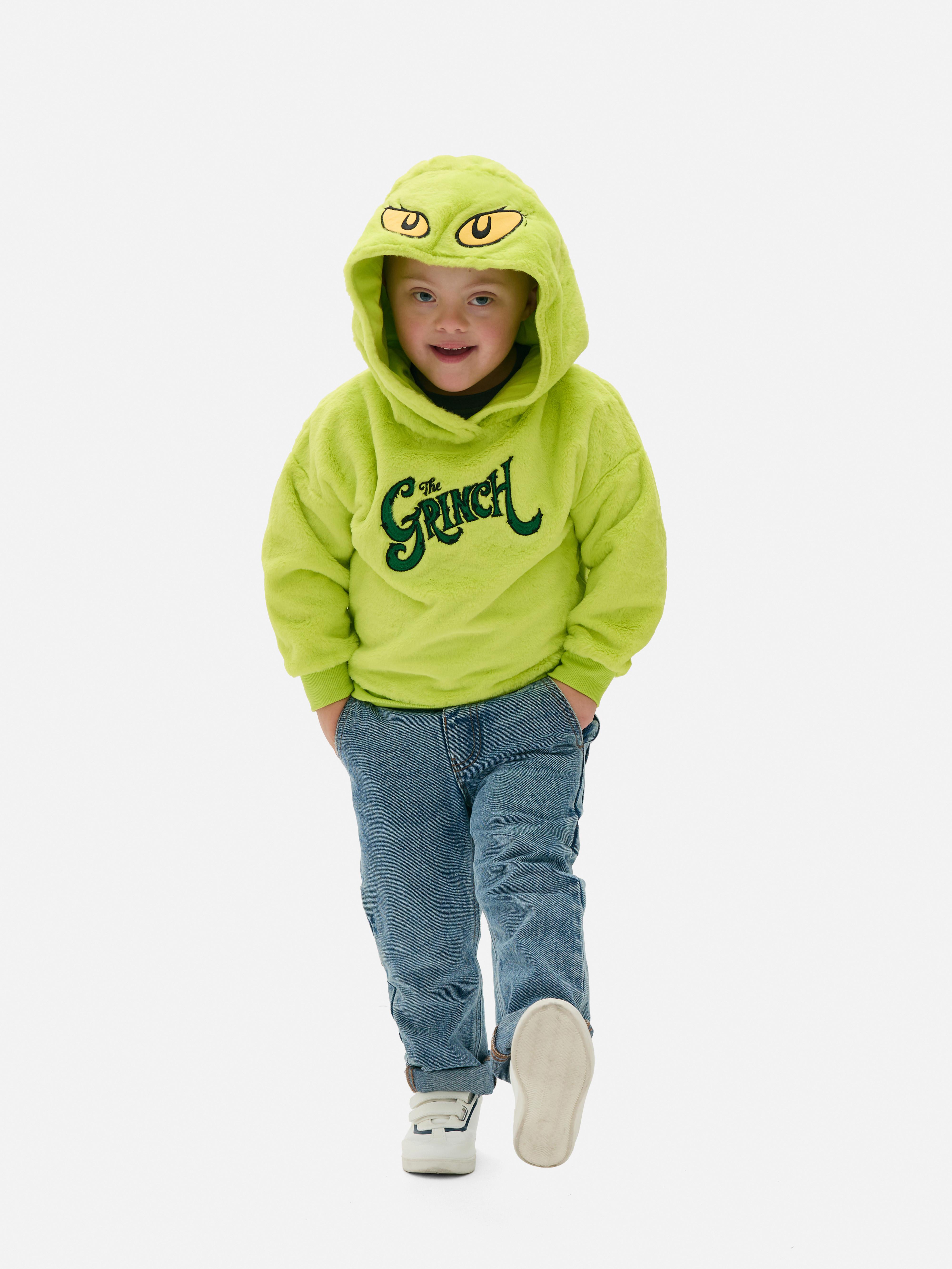 Boys Green The Grinch Fleece Hoodie Primark