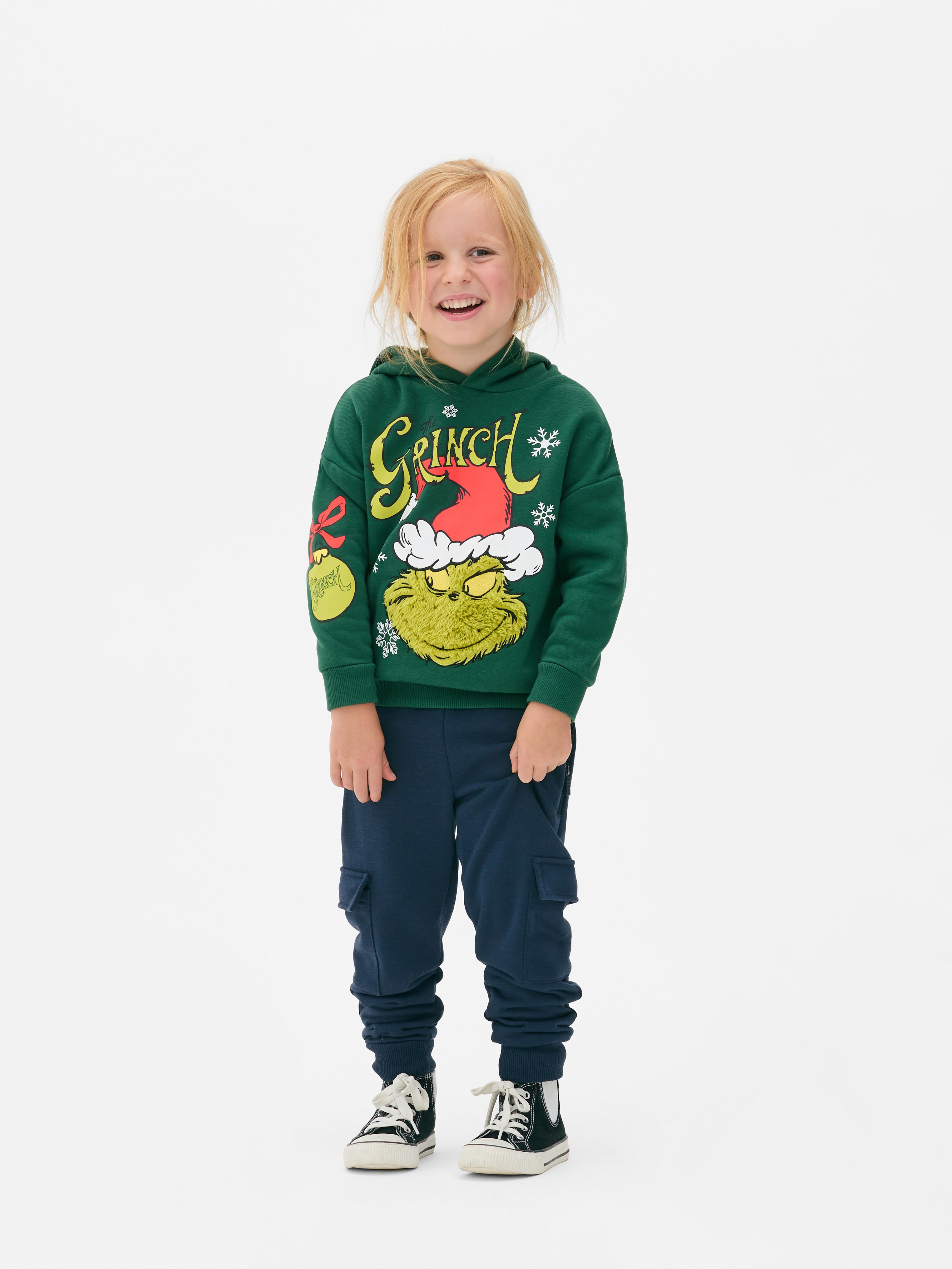 Boys Green The Grinch Textured Hoodie Primark