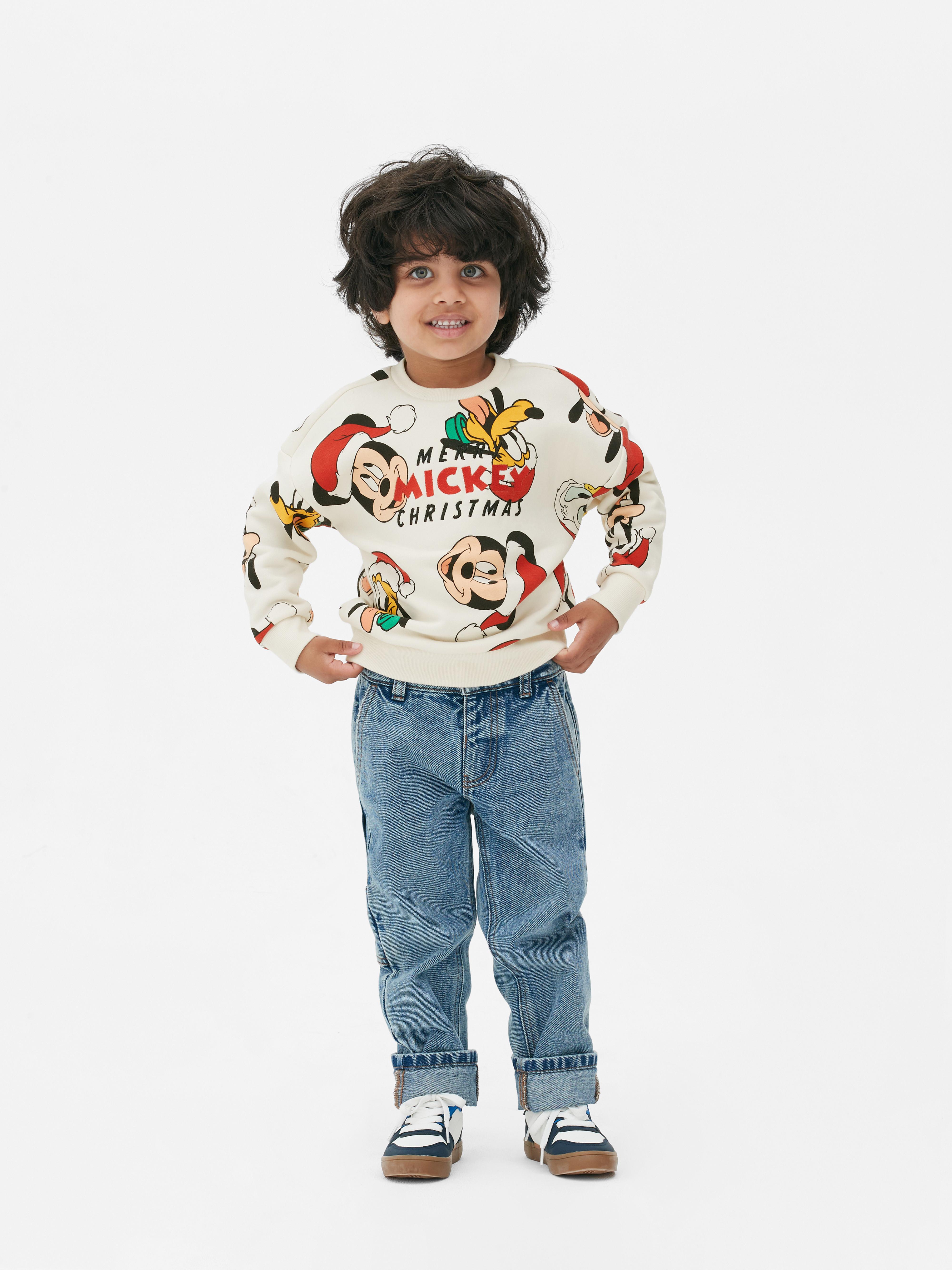 Boys Ecru Disney s Mickey Mouse Friends Christmas Crew Neck Sweatshirt Primark