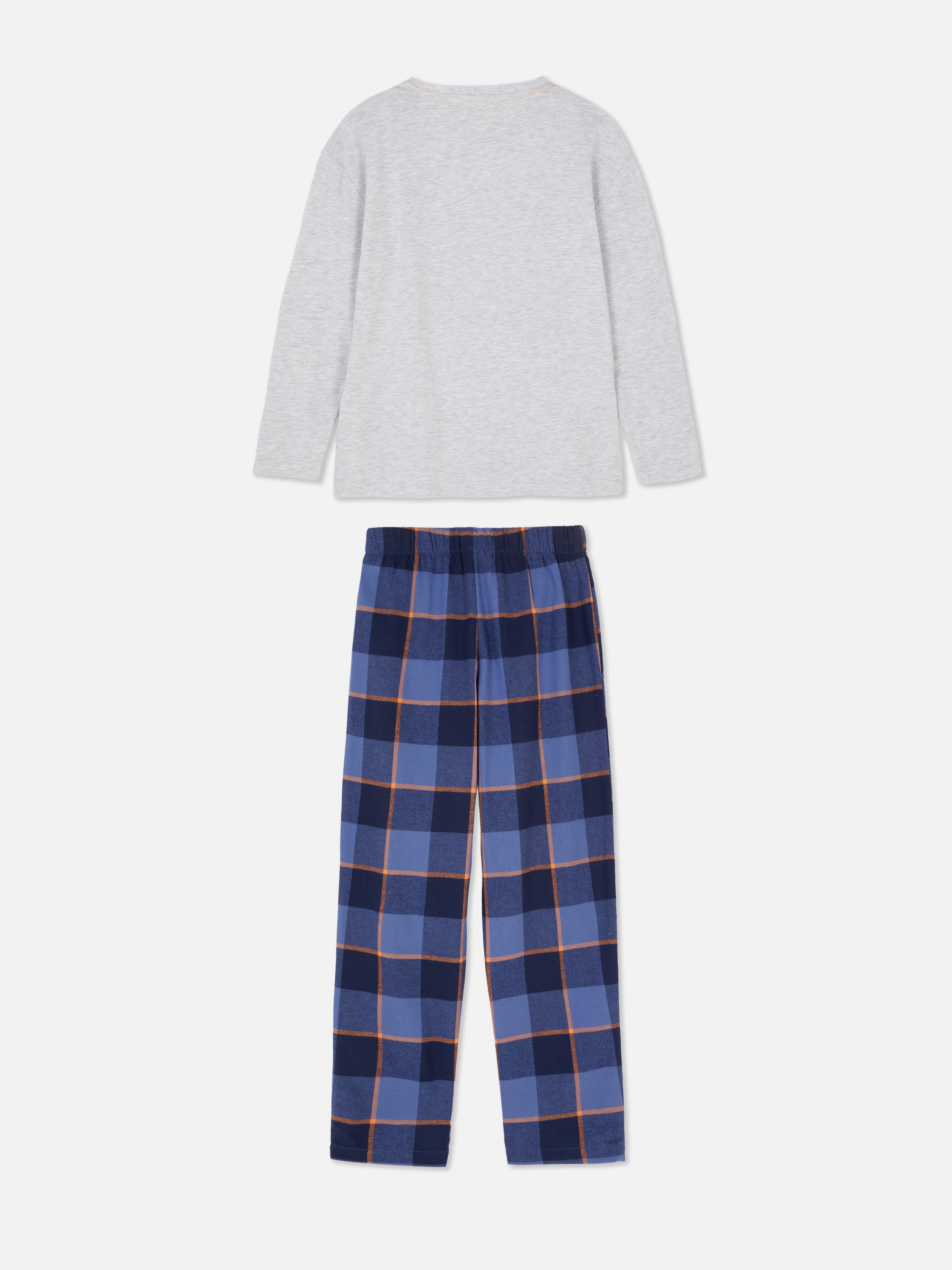 Boys Navy Check Gamer Pyjamas Primark