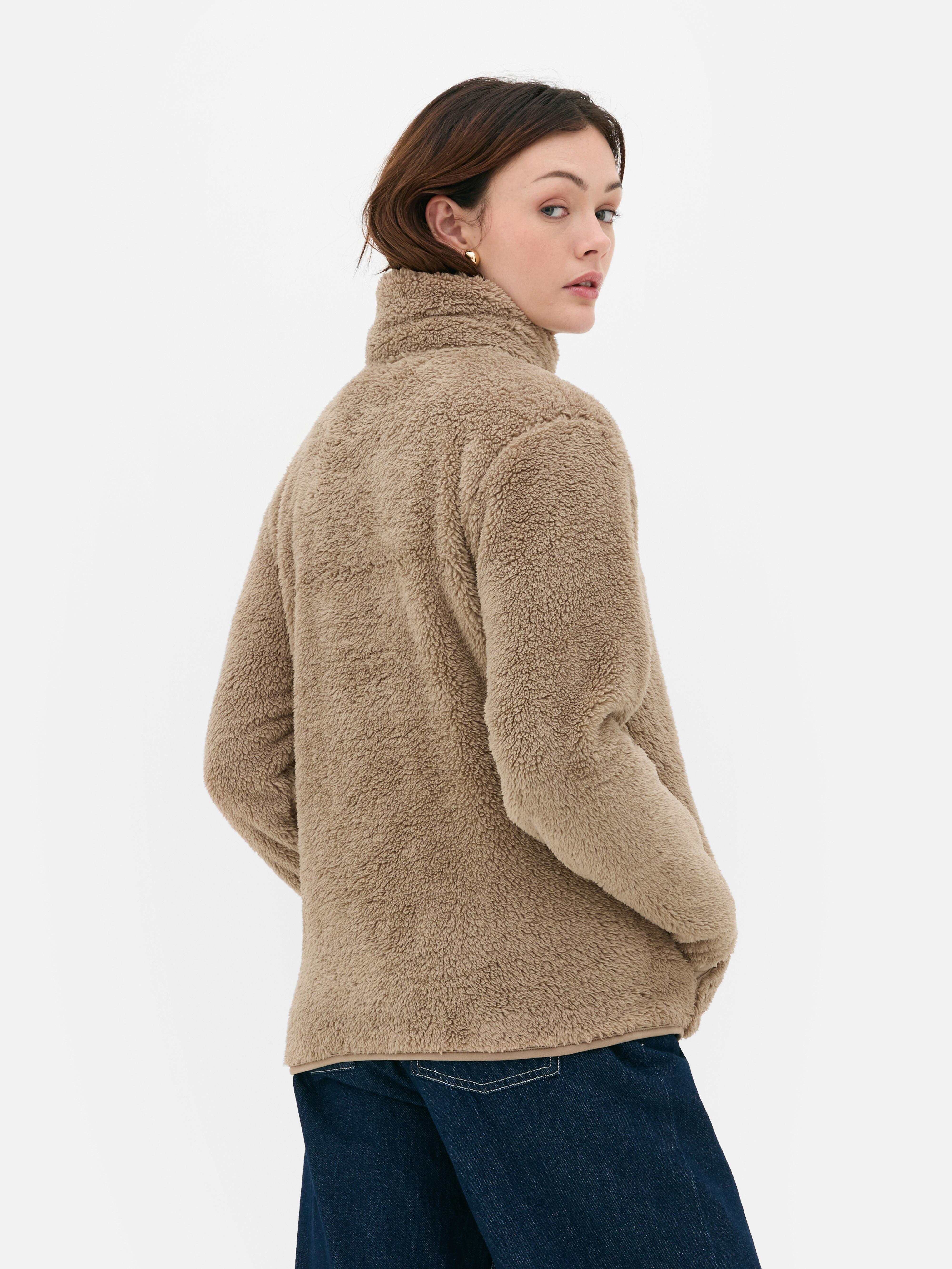Teddyjacke mit durchgehendem Reißverschluss