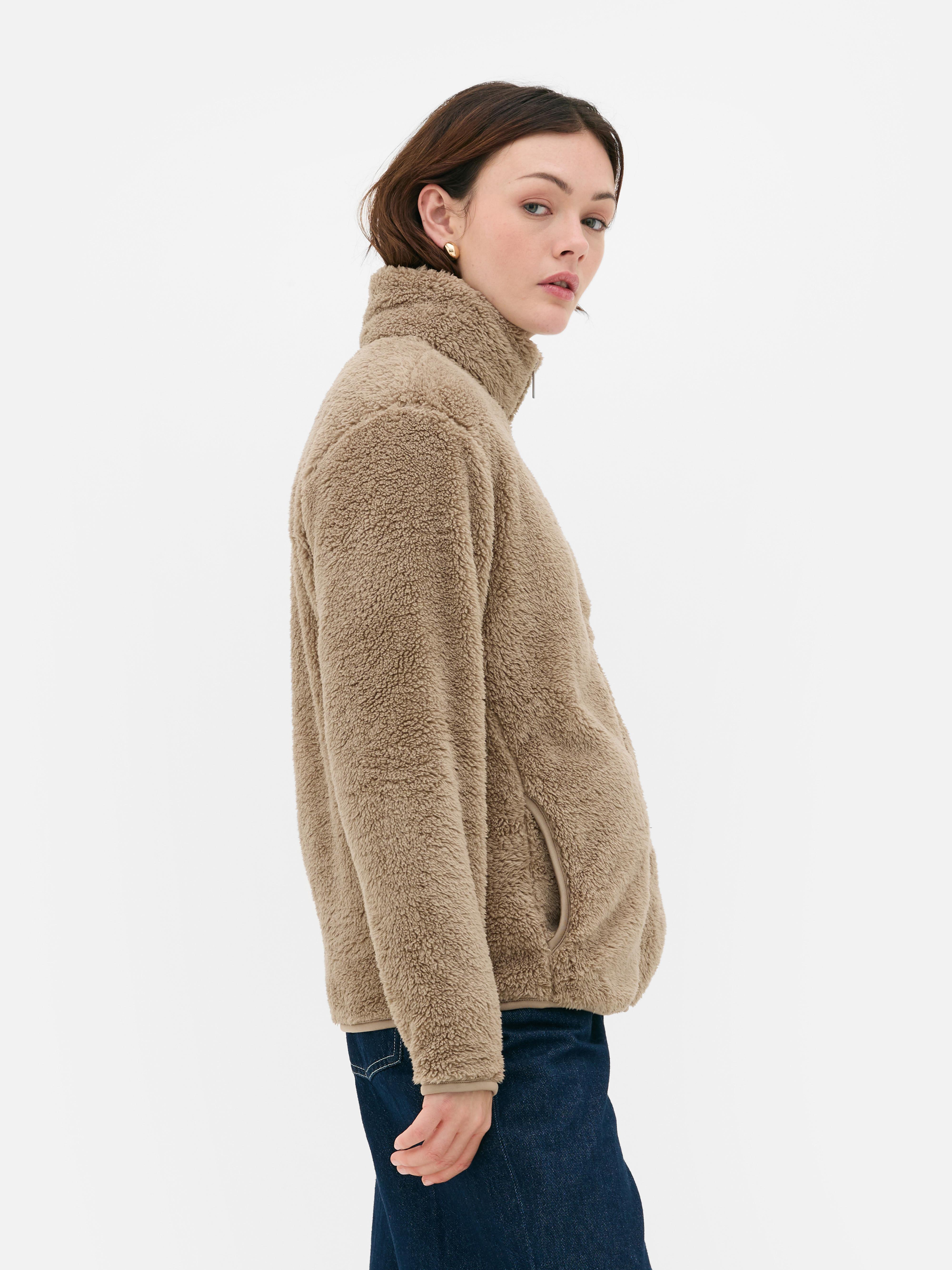 Teddyjacke mit durchgehendem Reißverschluss