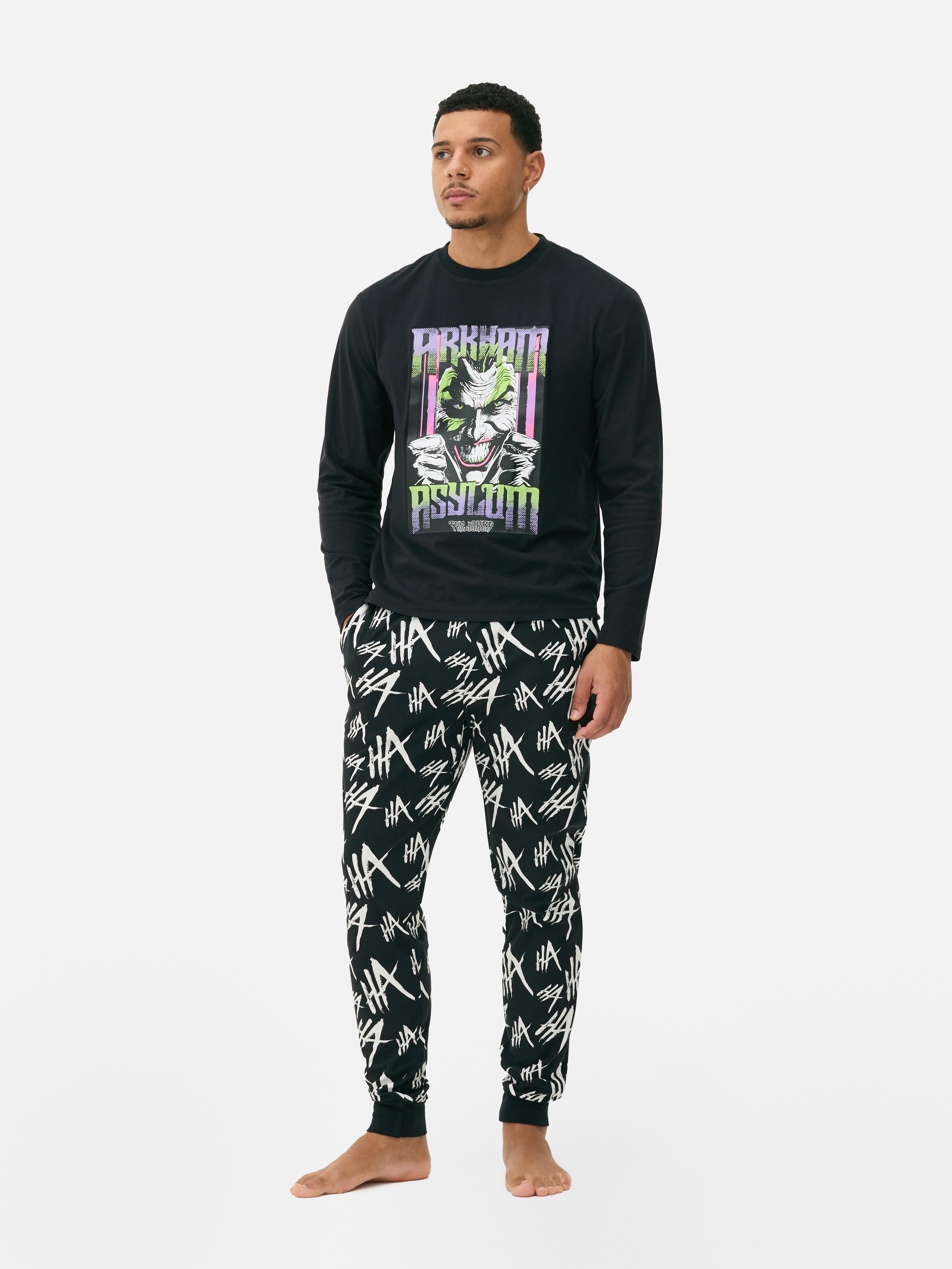 Men s Black Joker Arkham Asylum Pyjama Set Penneys