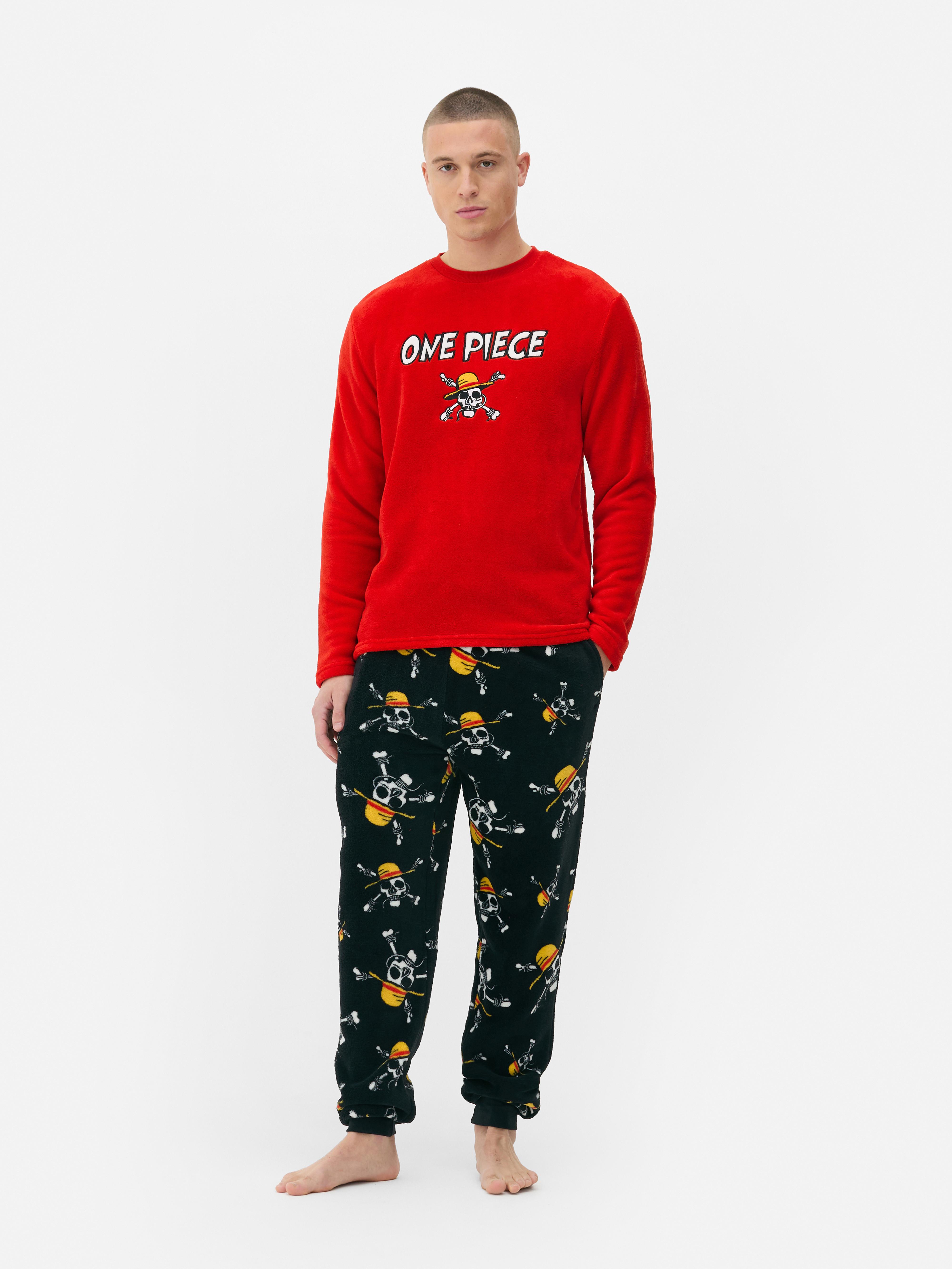 Men s Red One Piece Fleece Pyjamas Penneys