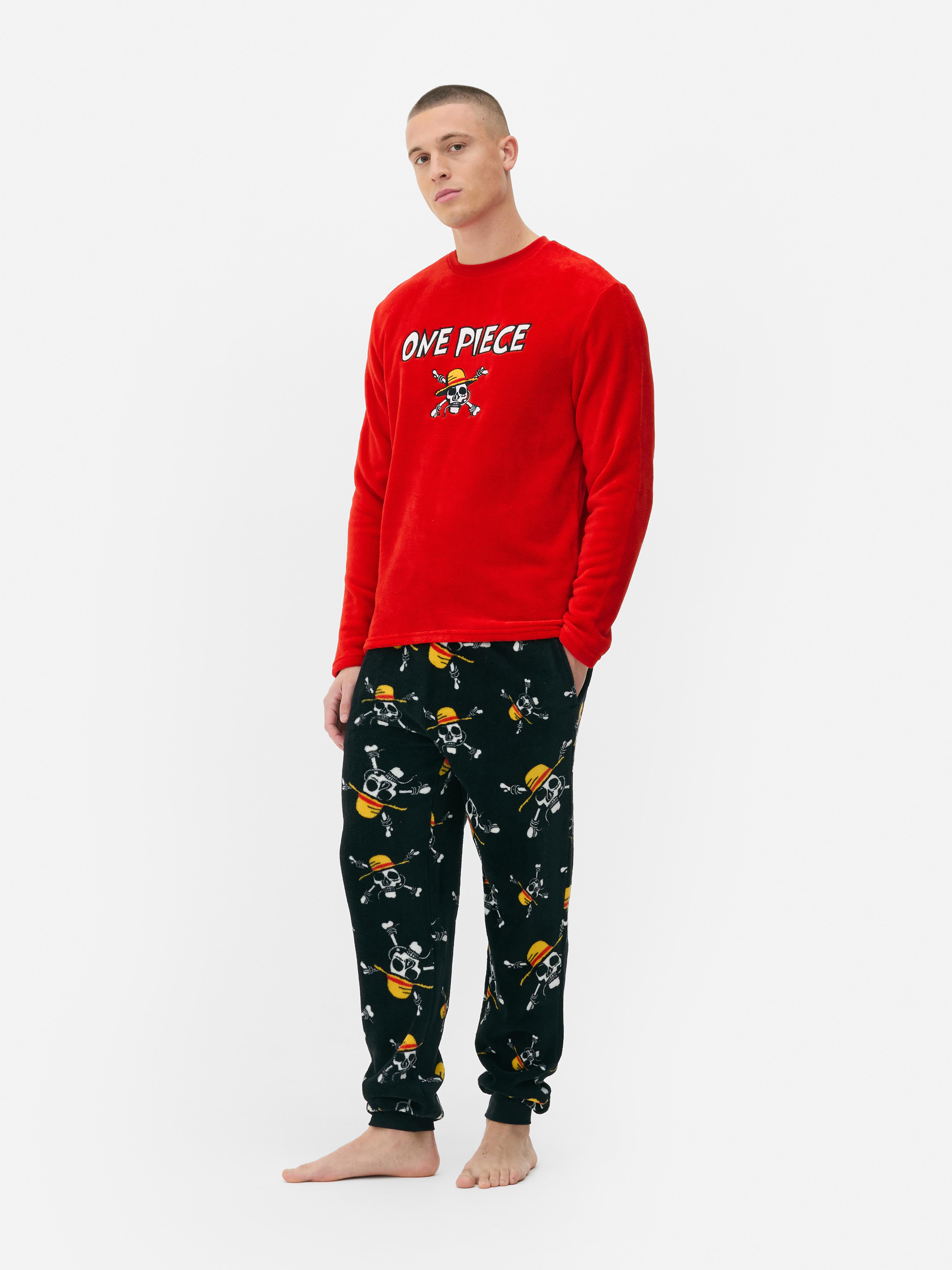 Mens Red One Piece Fleece Pyjamas Primark