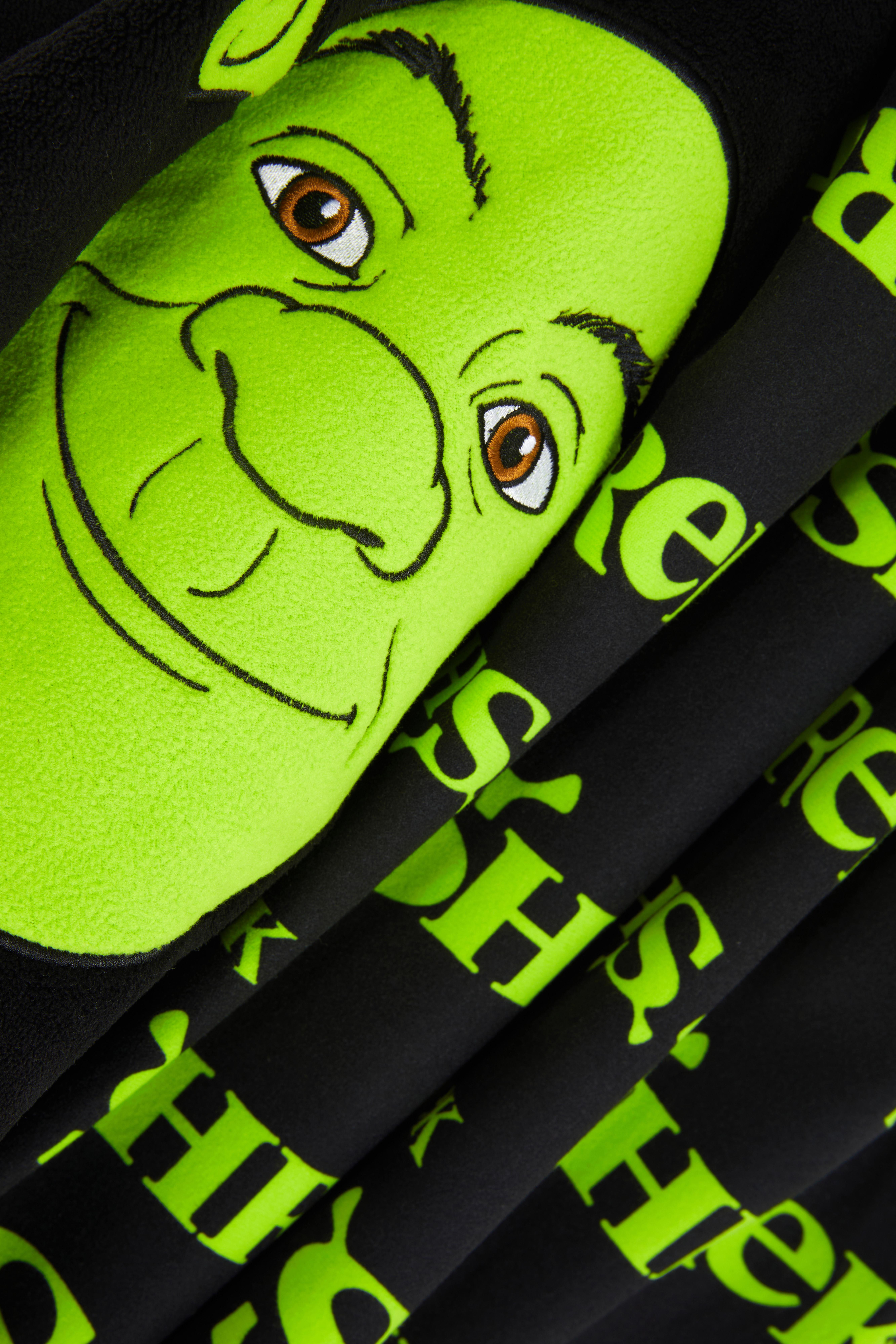 Mens Black Shrek Fleece Pyjama Set Primark