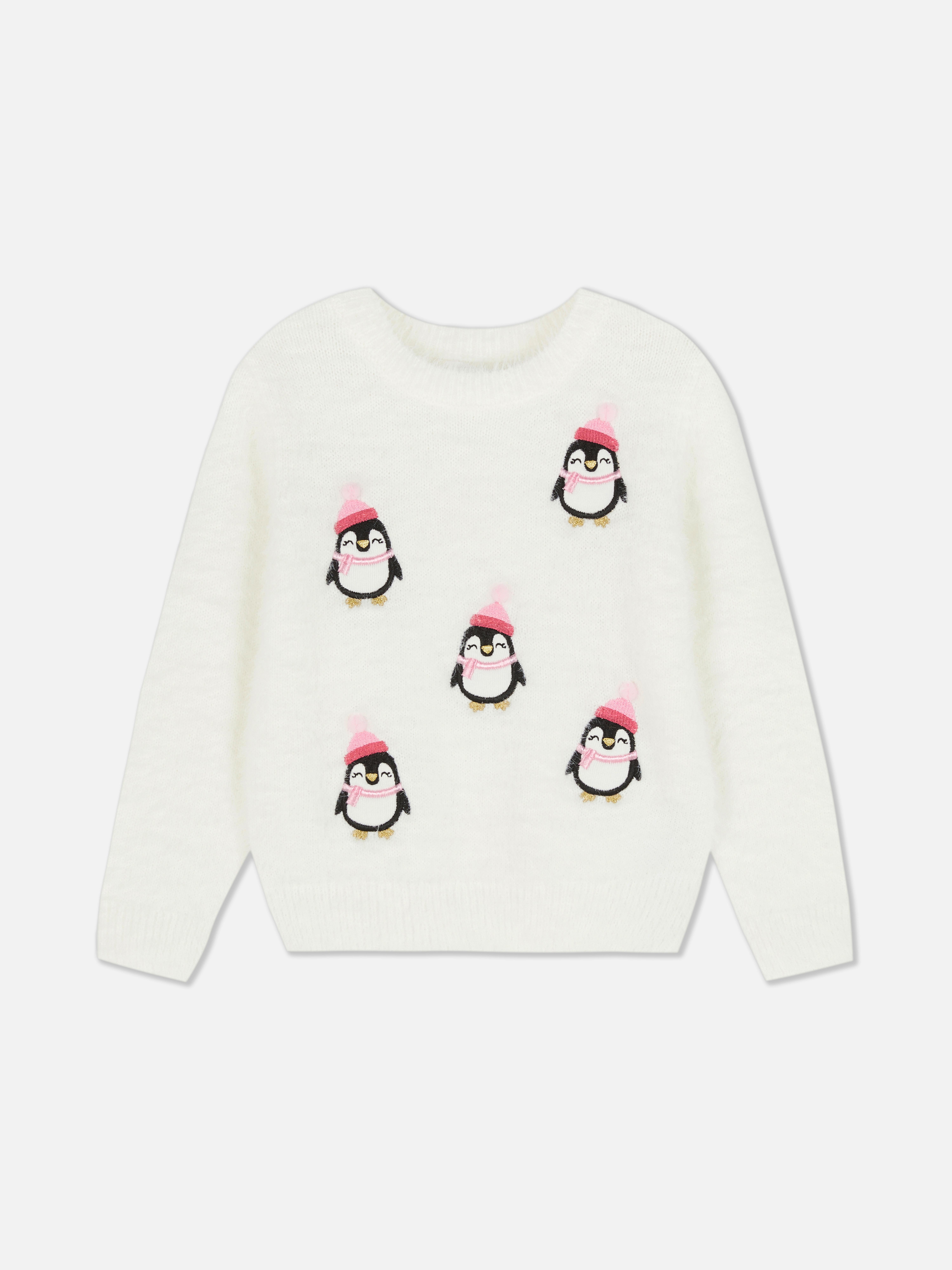 Girls Ivory Penguin Sweater Primark