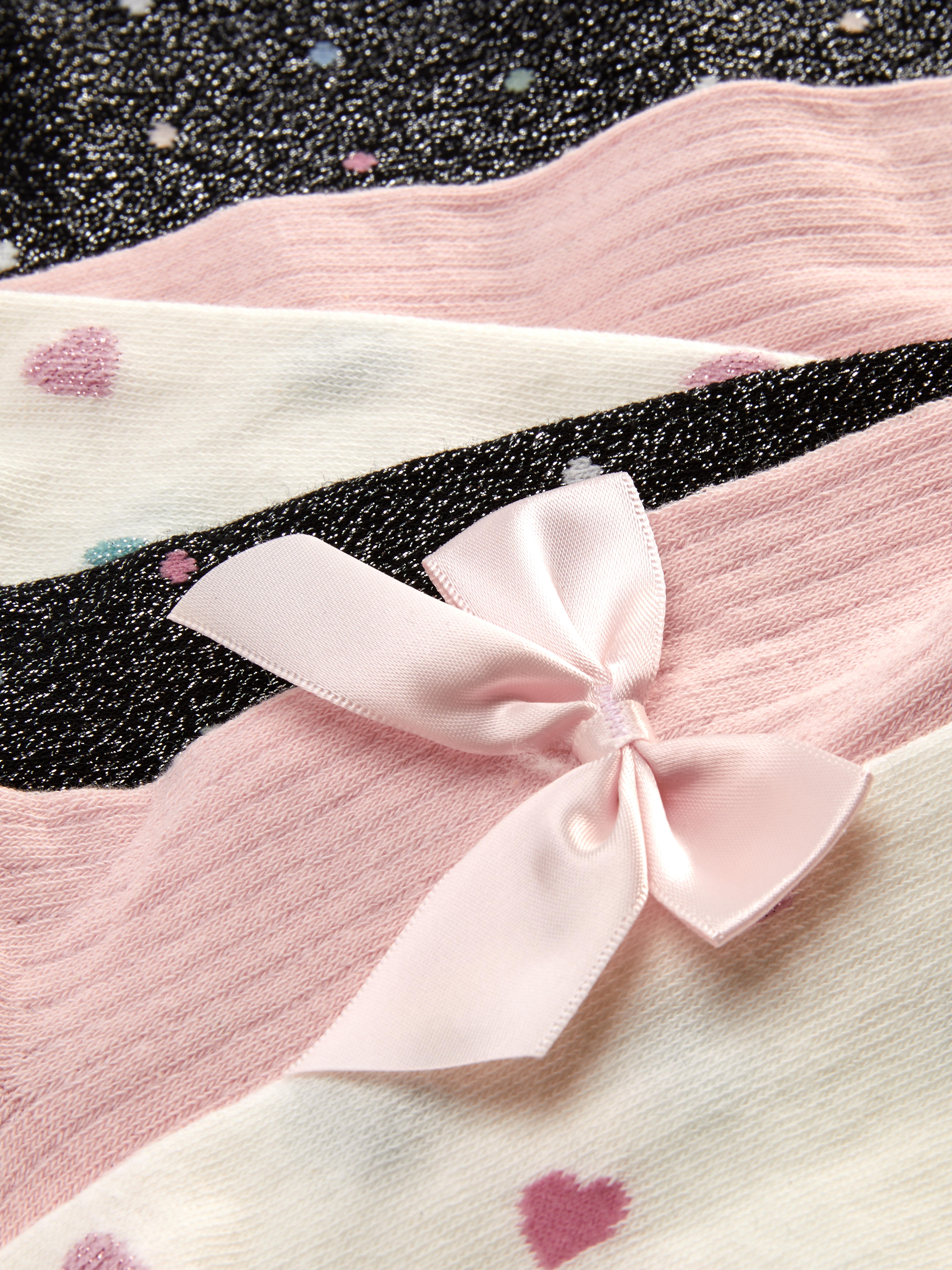 Girls Pink 3pk Mixed Fashion Tights Primark