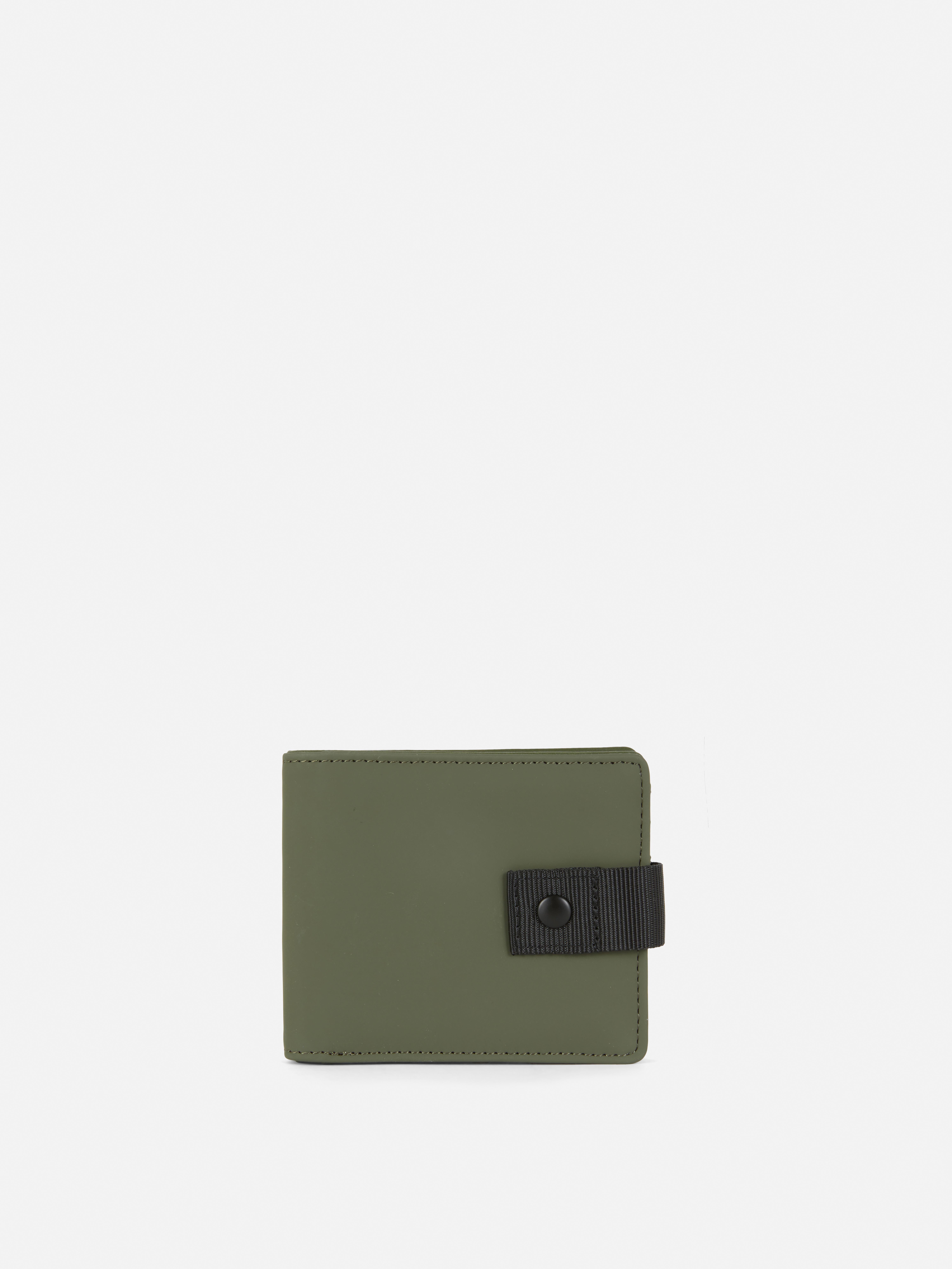 Men s Black Rubberised Bifold Wallet Primark