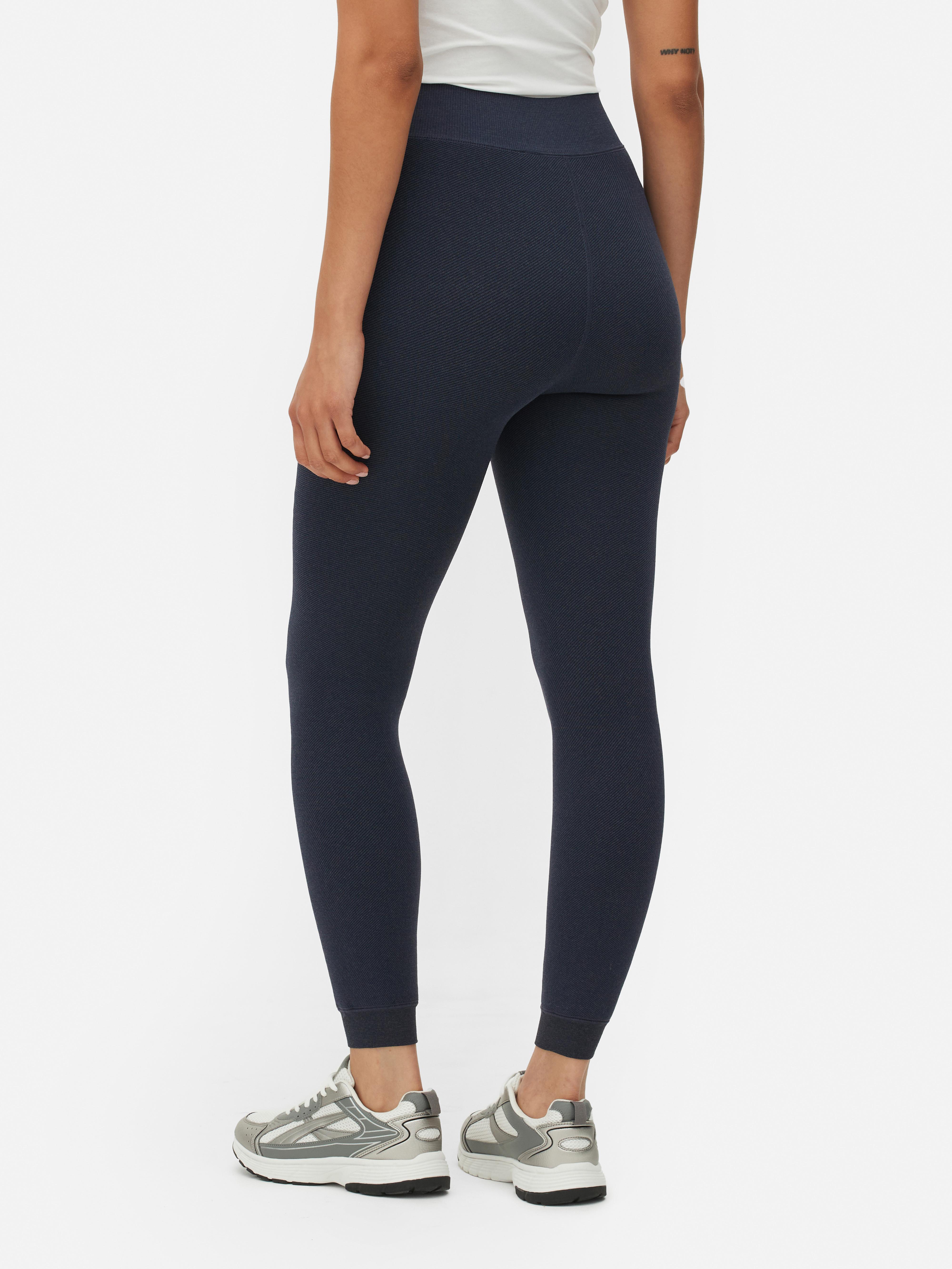 Velvet Plush Lined Denim Look Leggings