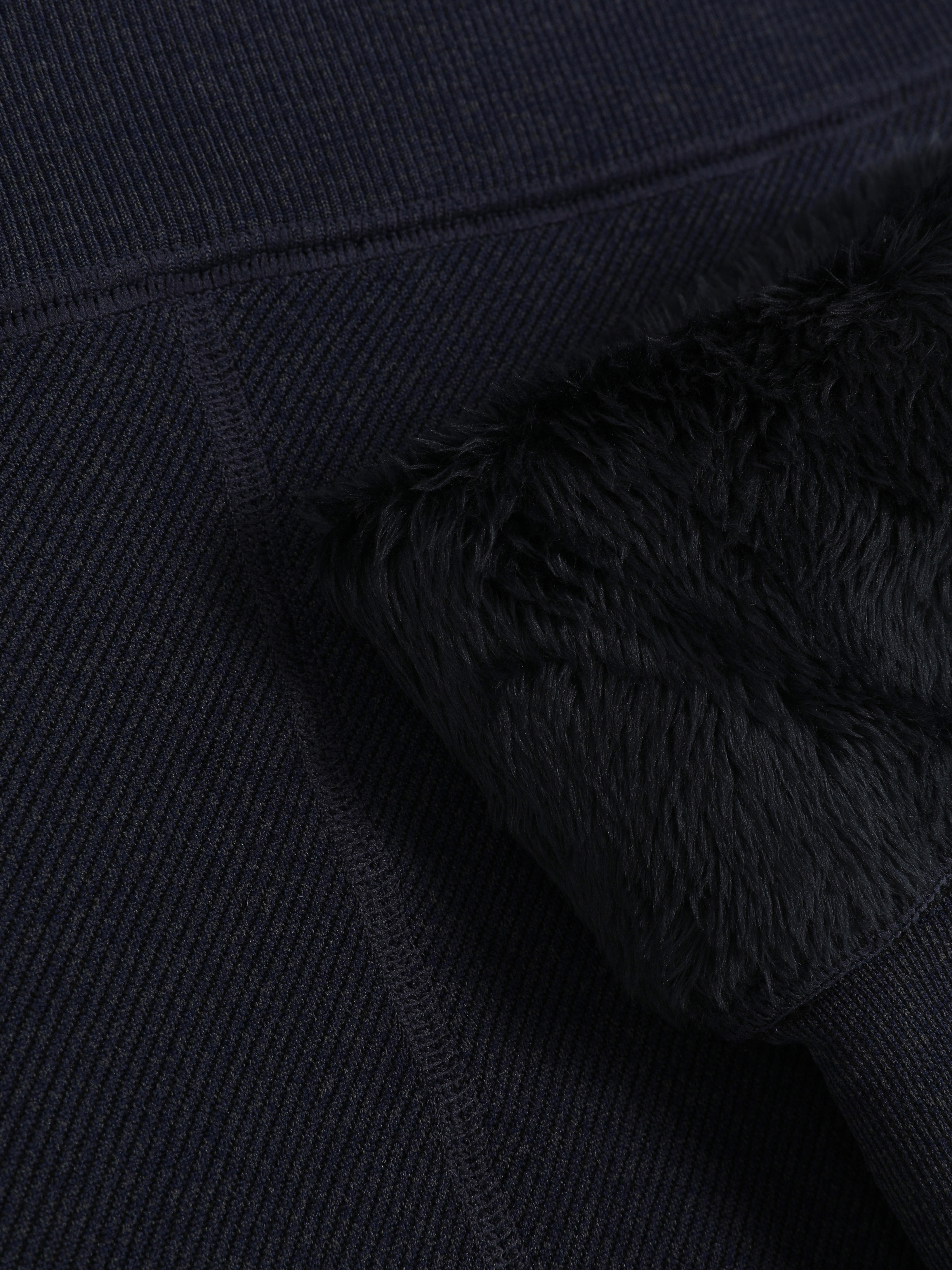 Velvet Plush Lined Denim Look Leggings