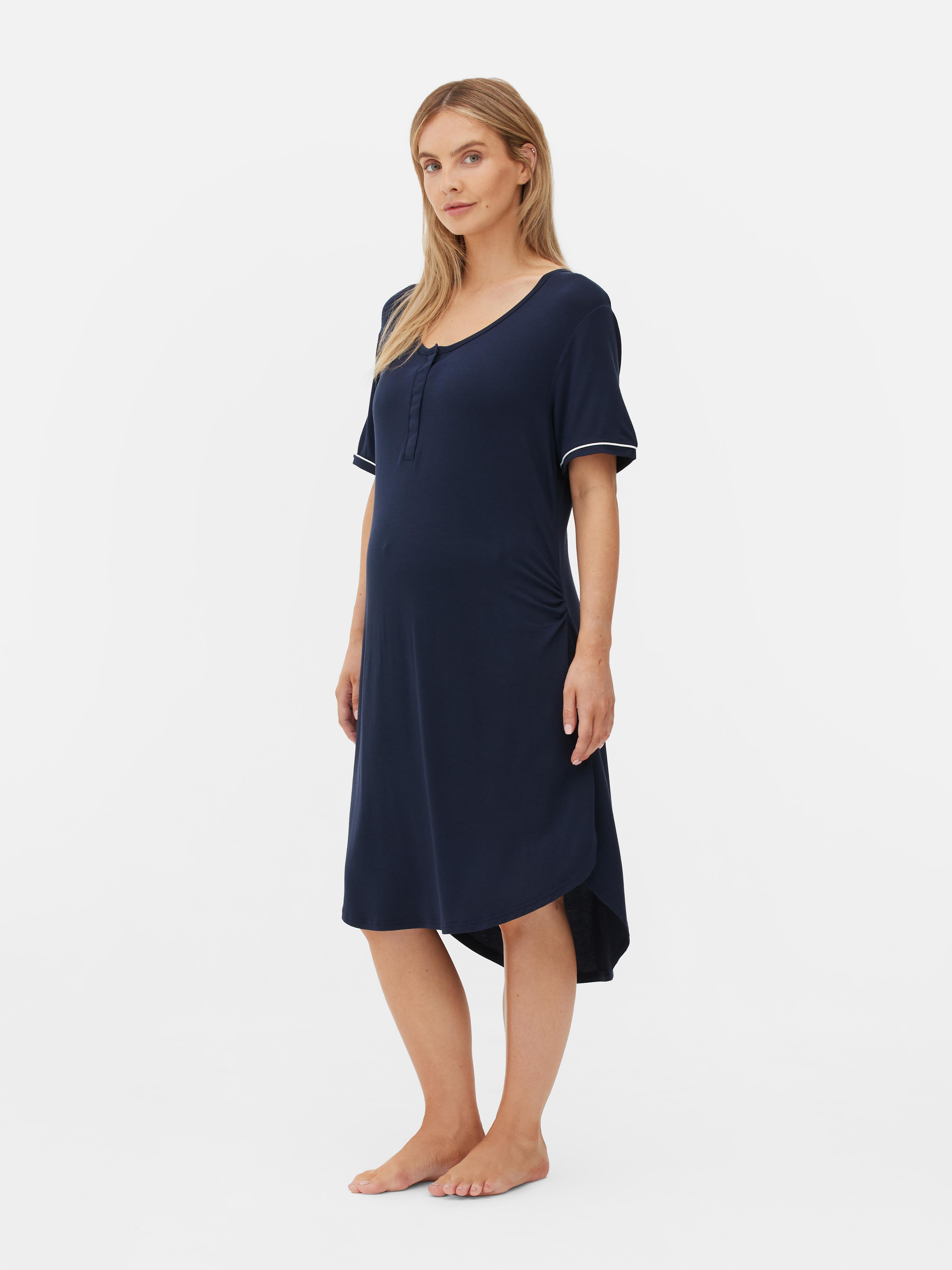 Womens Navy Maternity Button Detail Nightdress | Primark