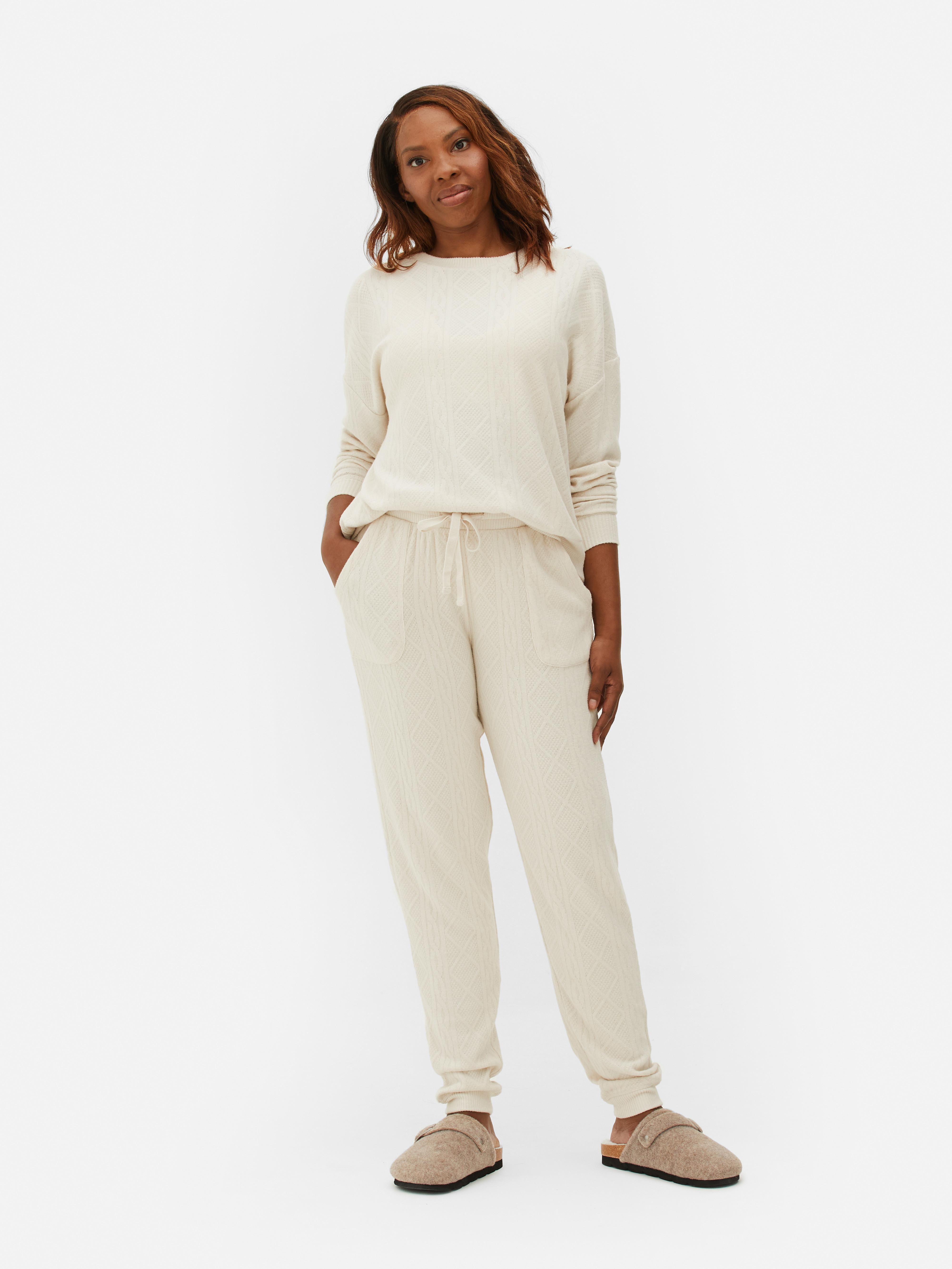 Pantalones de pijama de punto de ochos BCA Color crema Mujer Primark