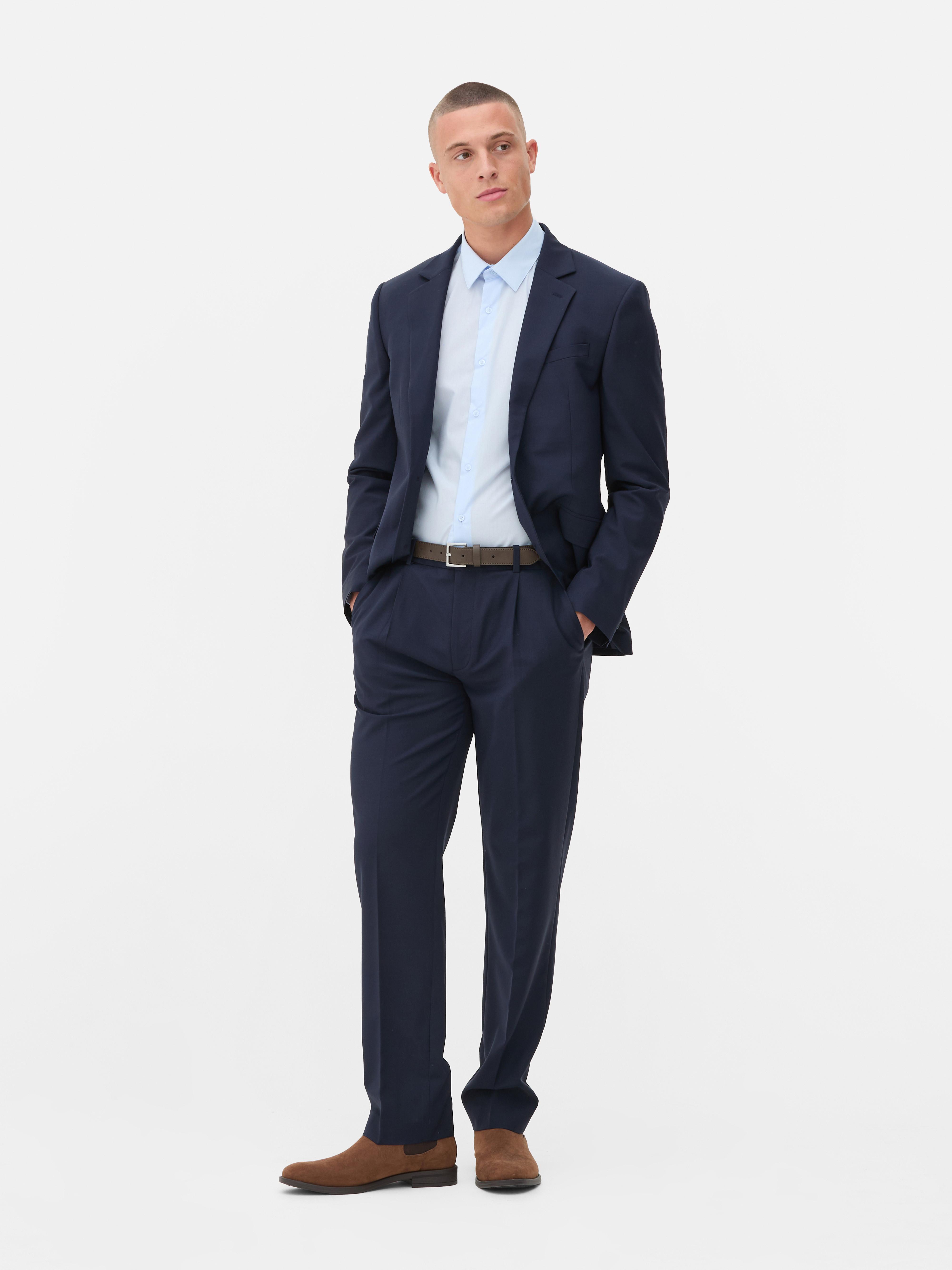 Men's Navy Tailored Suit Pants | Primark