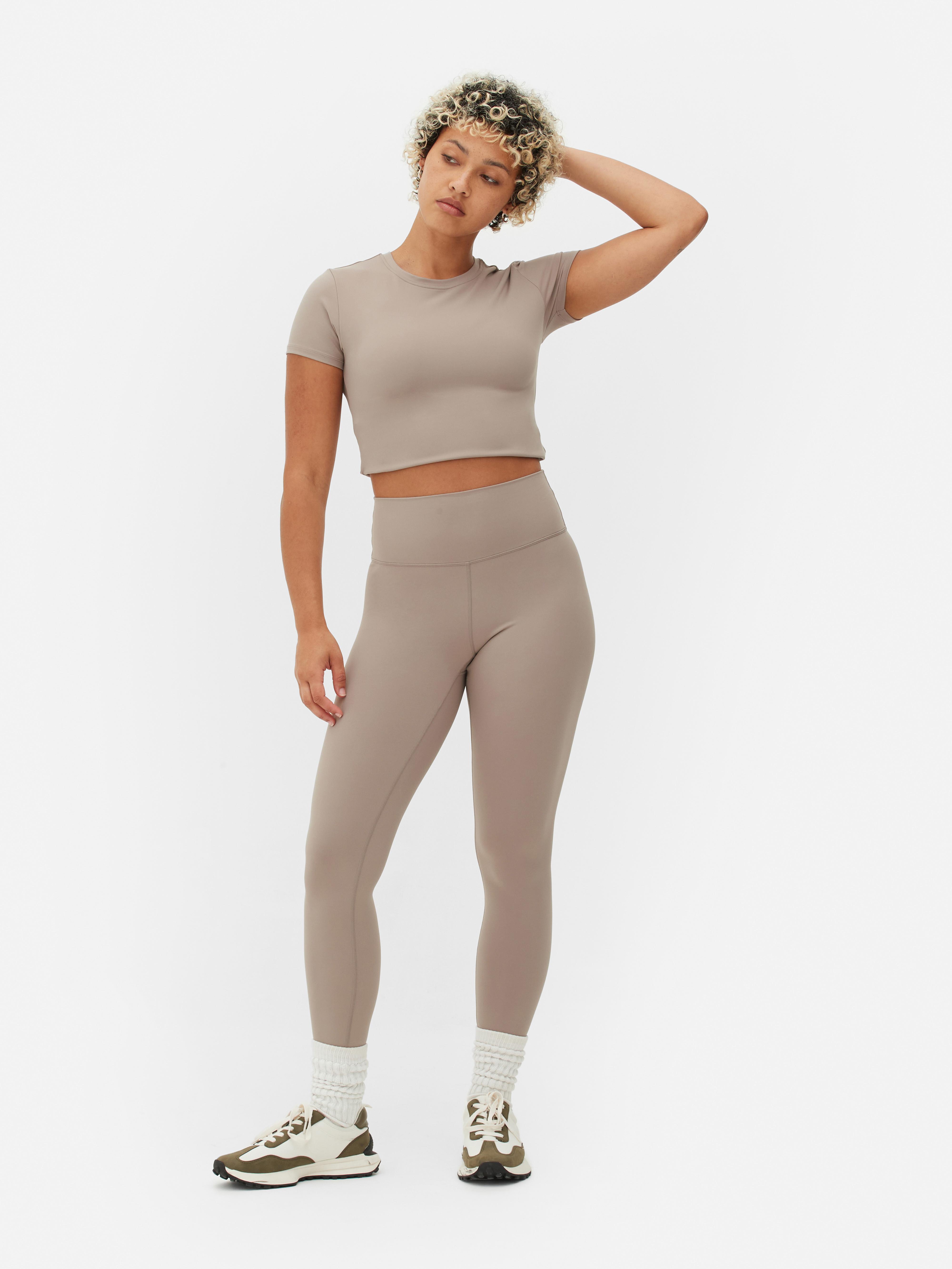 Womens Taupe Buttery Soft Gym Leggings Primark