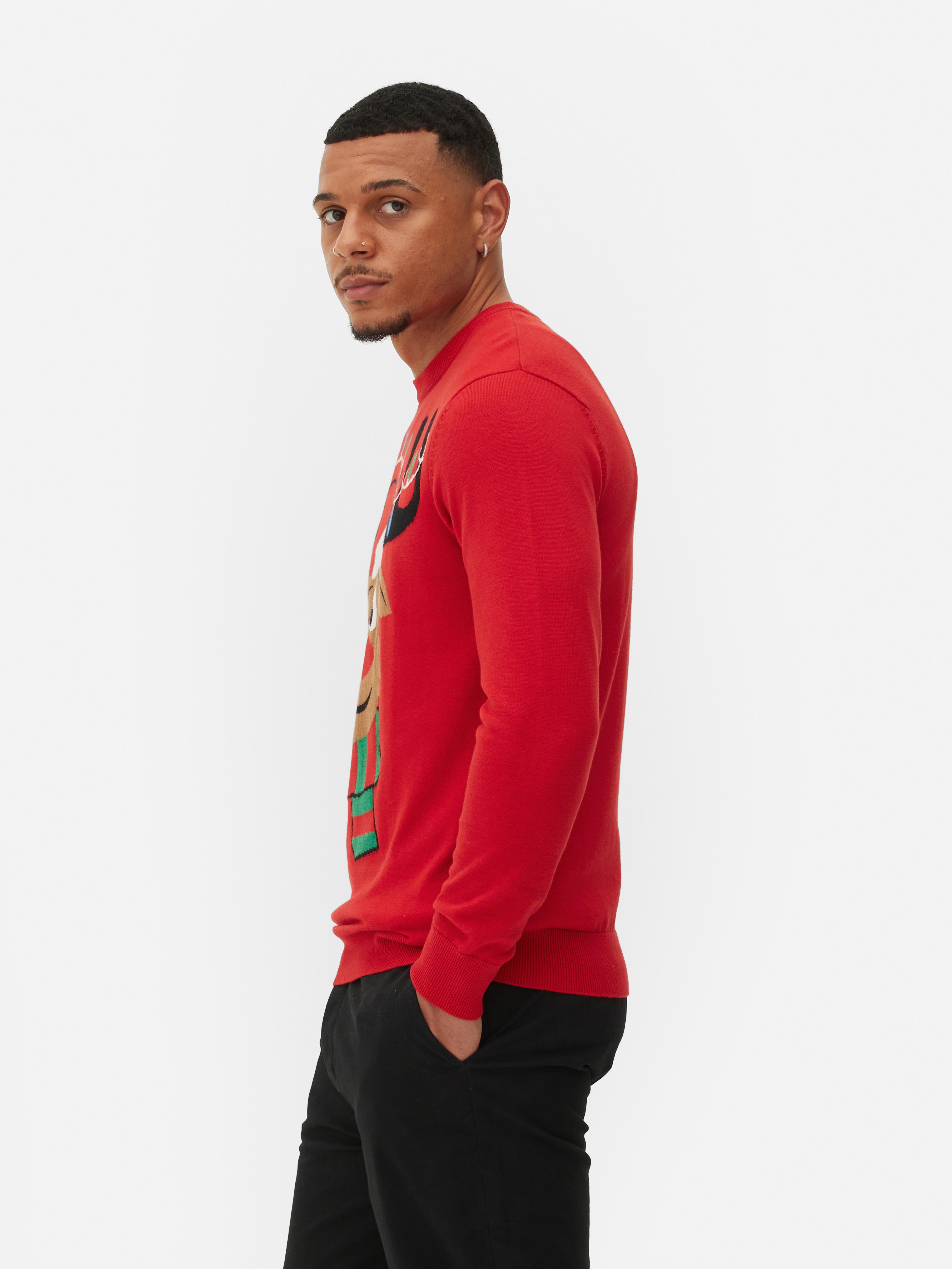 Men's Red Men’s Reindeer Christmas Jumper | Penneys