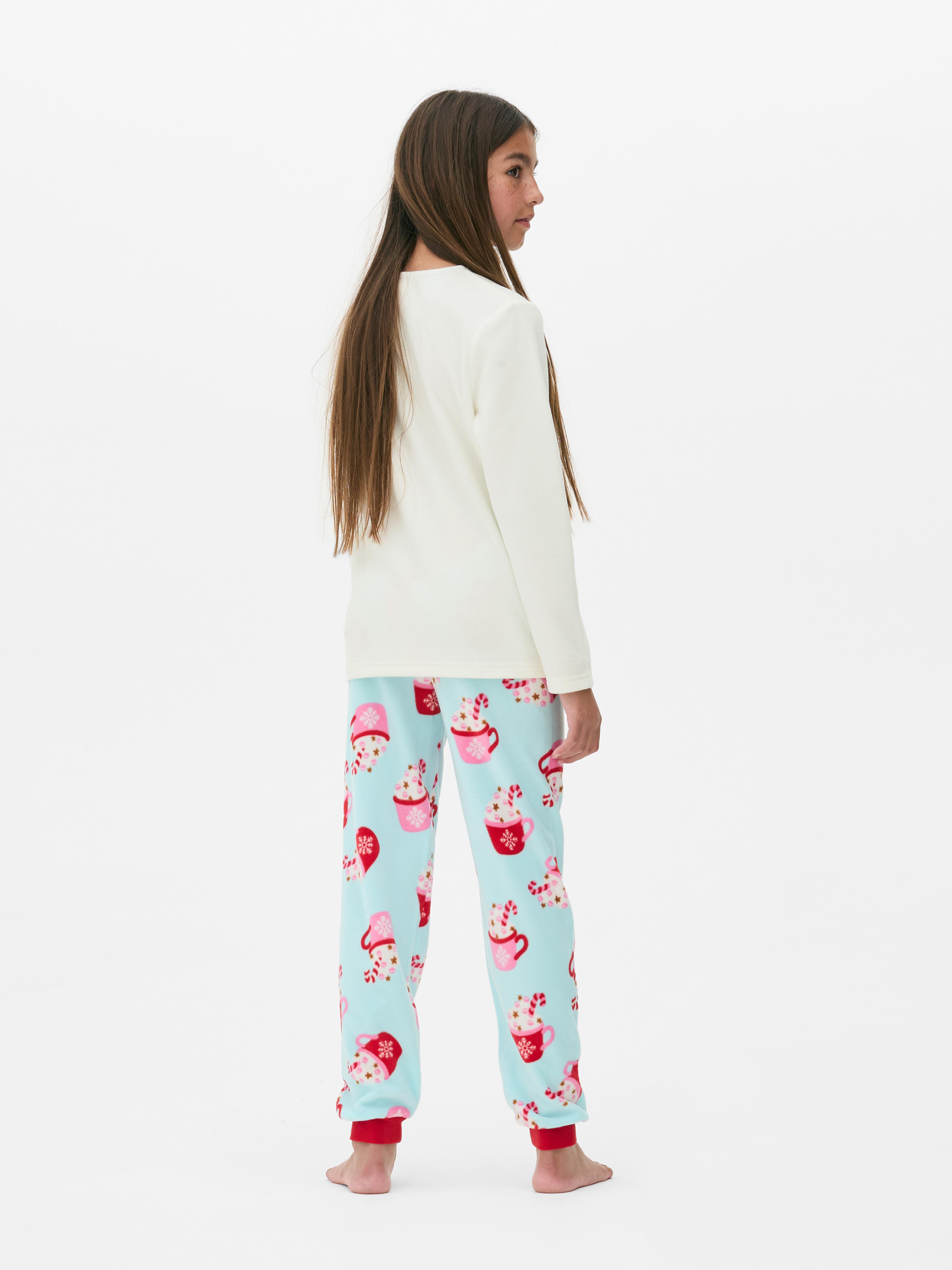 Girls Pink Avocado Velour Pyjamas Primark