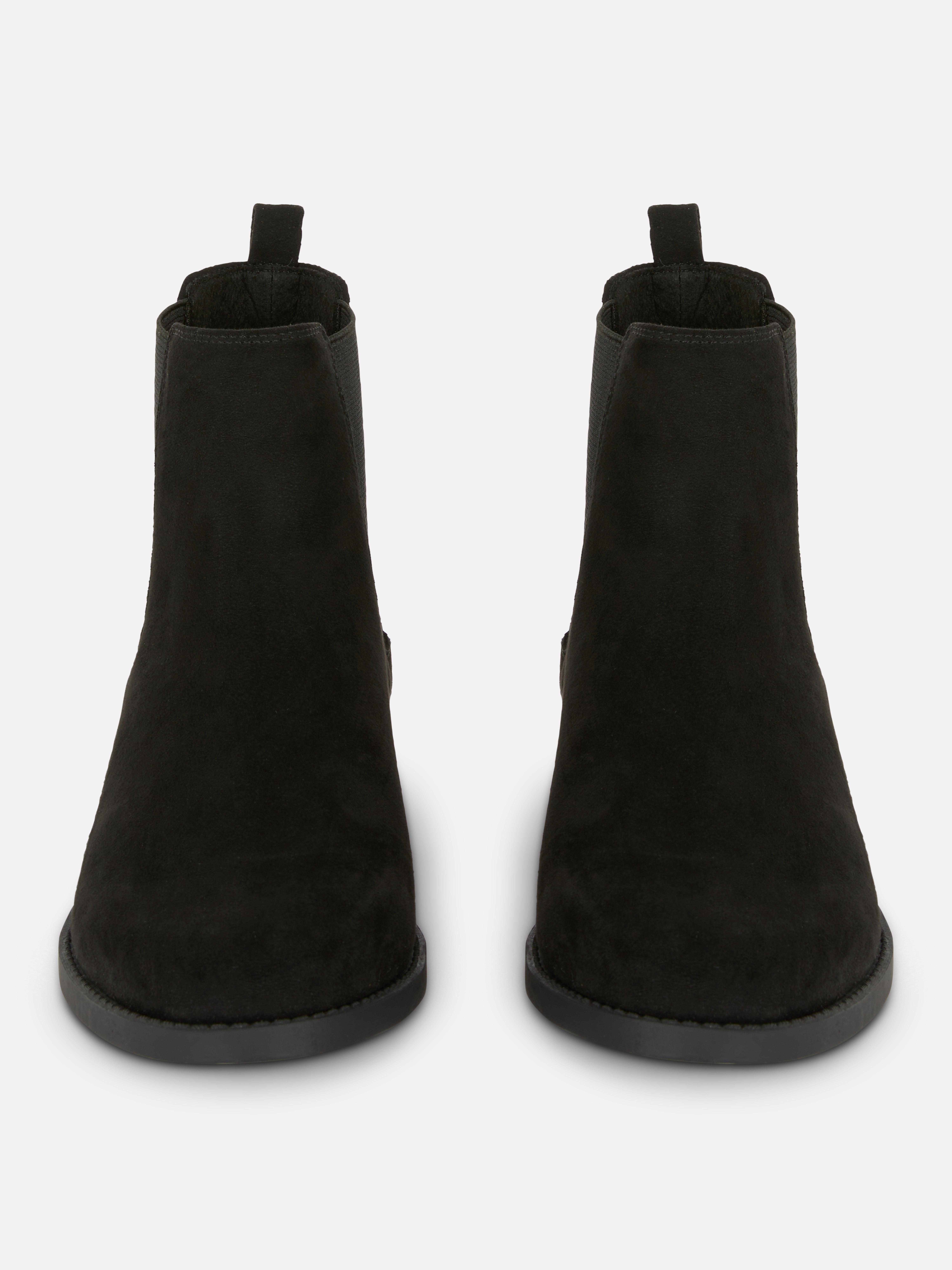 Black faux suede chelsea boots online