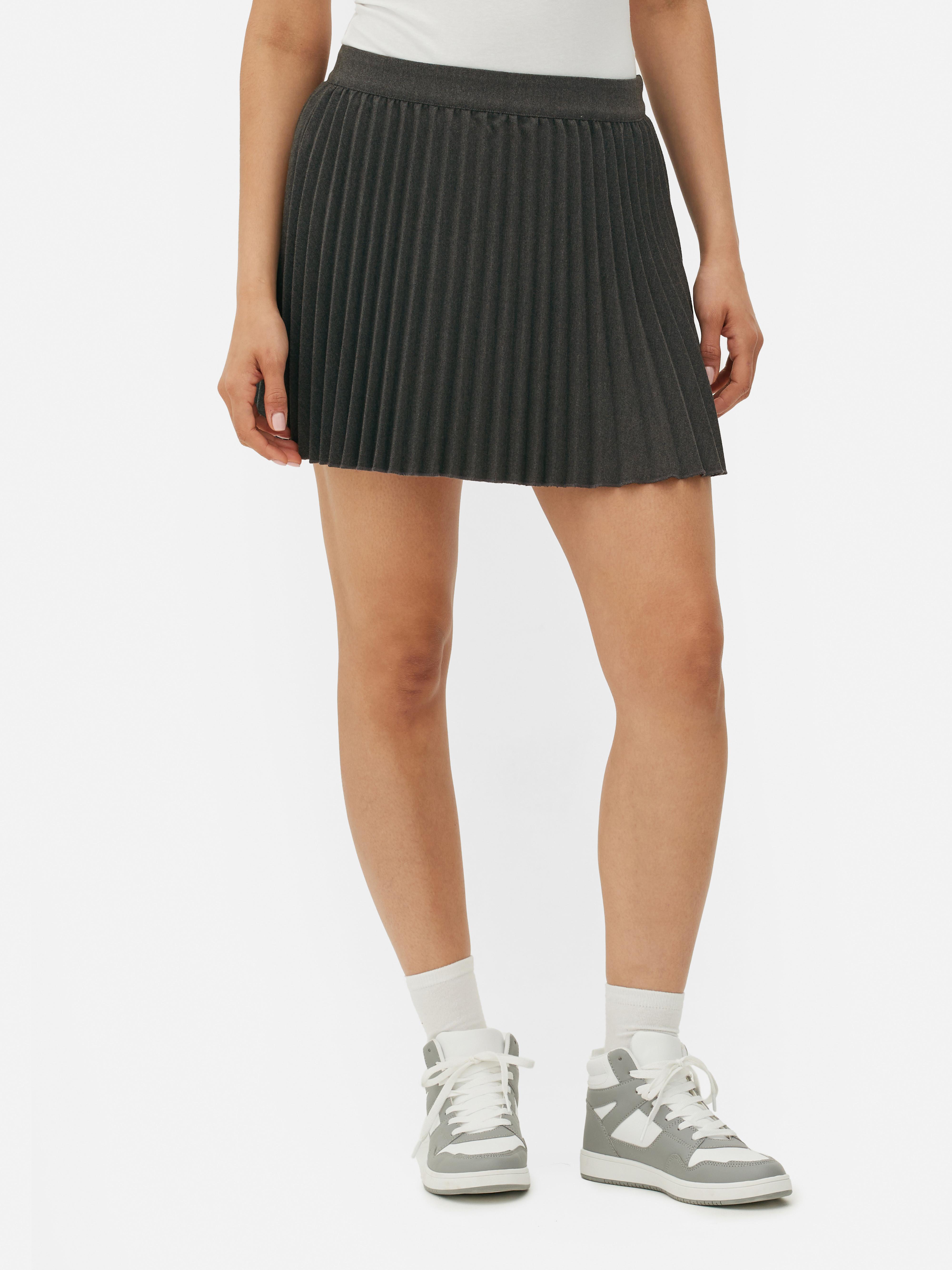 Womens Grey Pleated Mini Skirt Primark