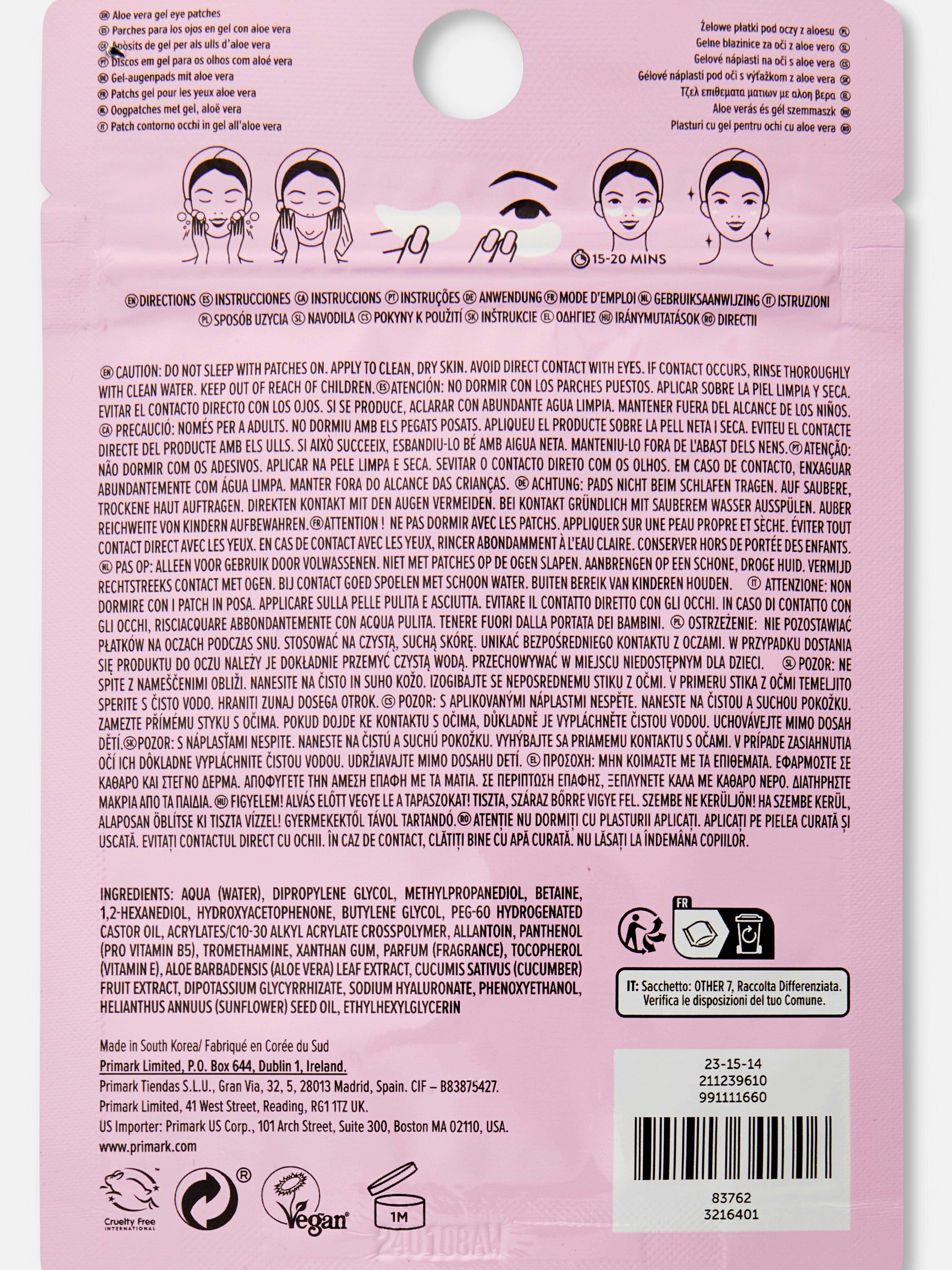 PS... Aloe Vera Gel Eye Patches