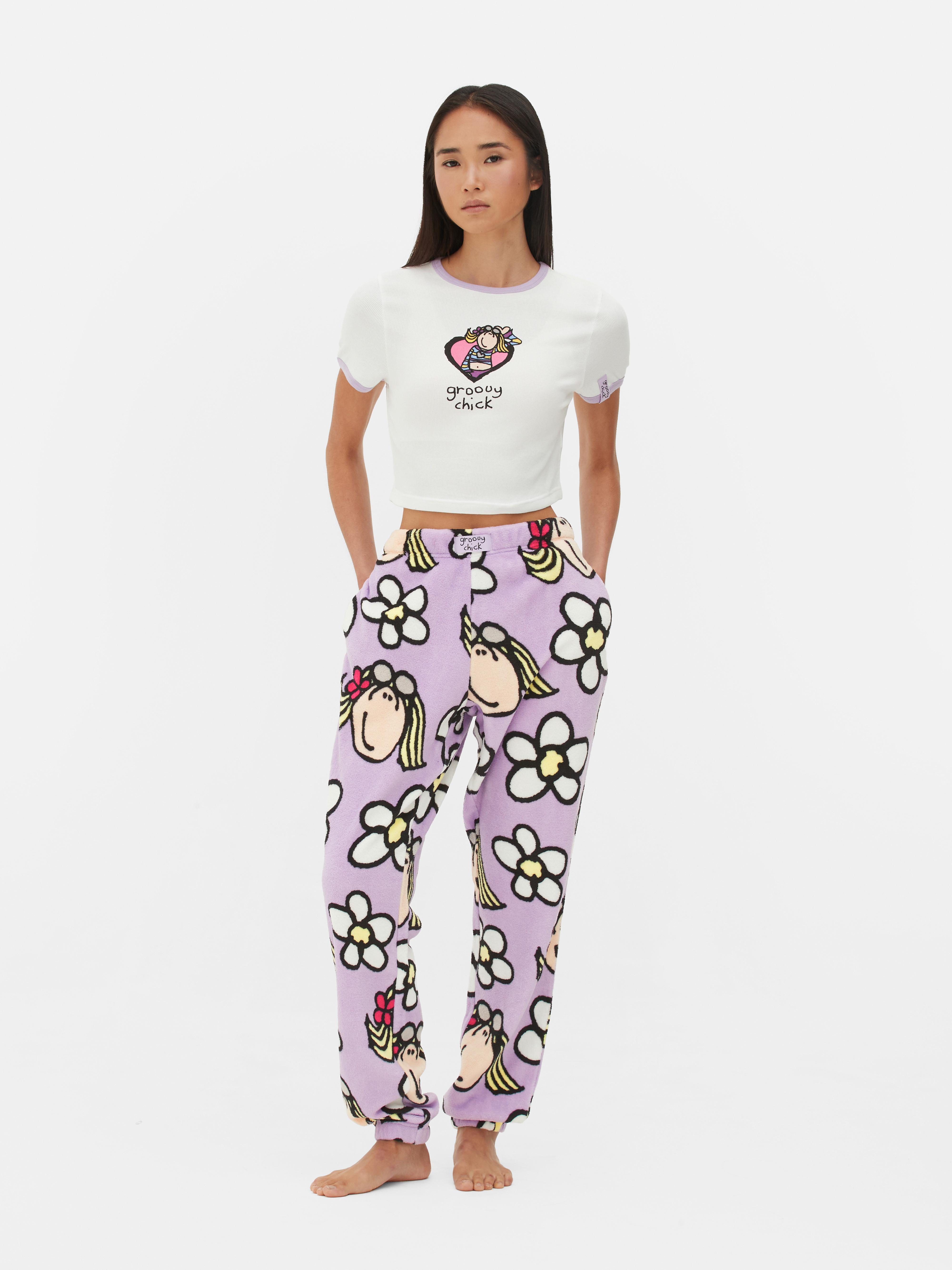 Womens Lilac Groovy Chick Pyjama Bottoms Primark