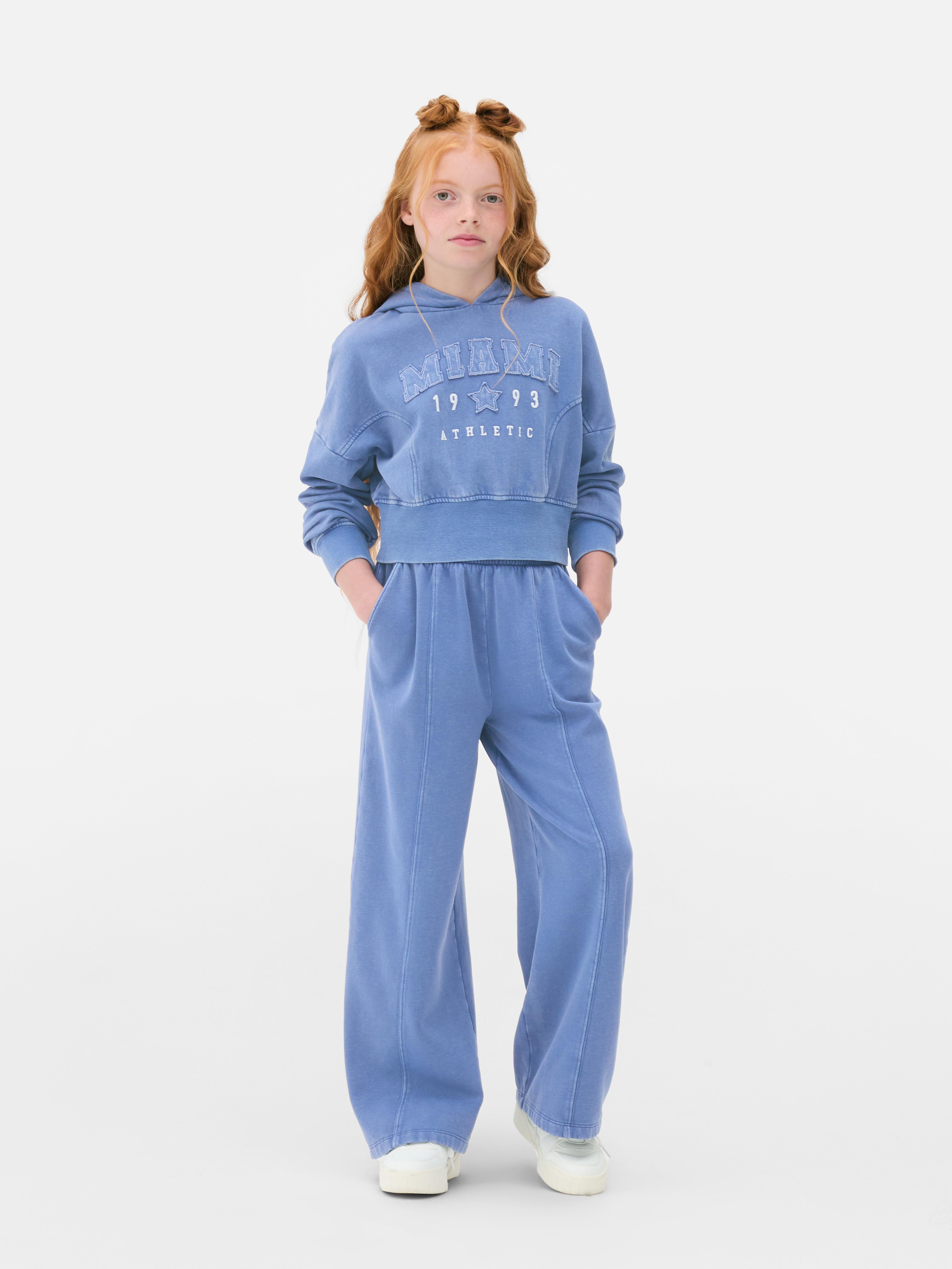 Girls Blue Co ord Cropped Hoodie Penneys