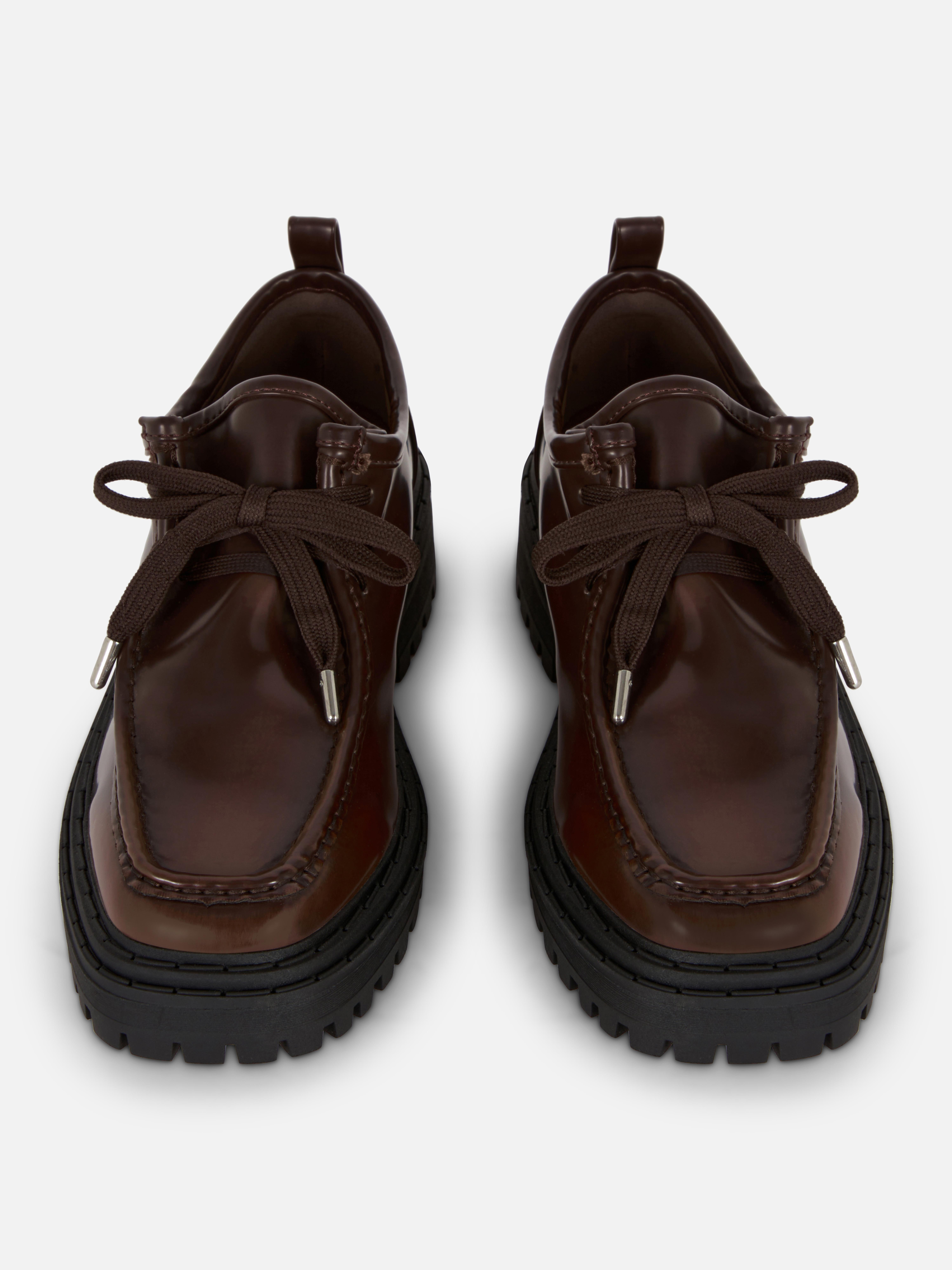 Women s Brown Rita Ora Chunky Lace Up Loafers Penneys
