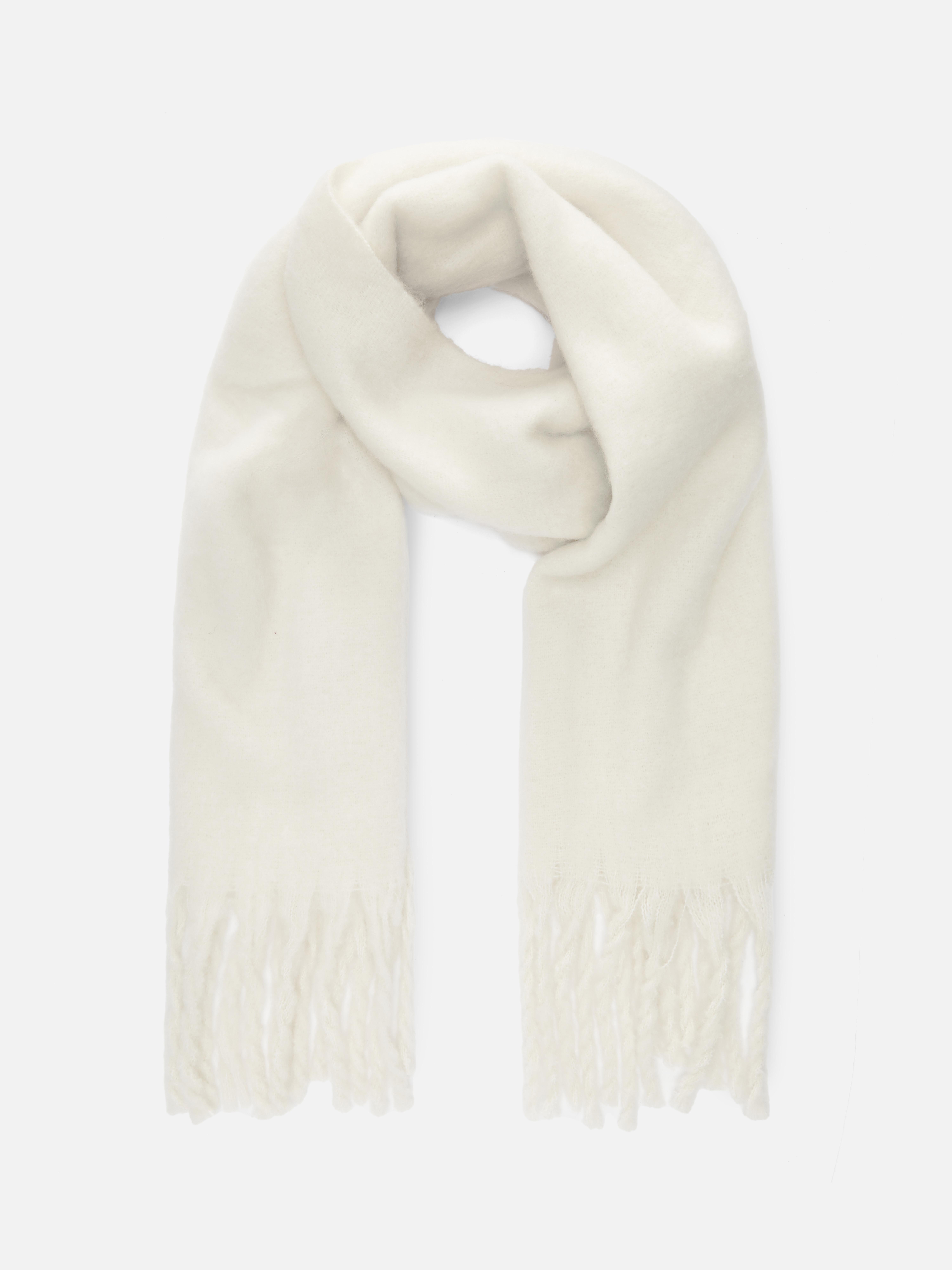 Brushed Tassel Scarf Ivory