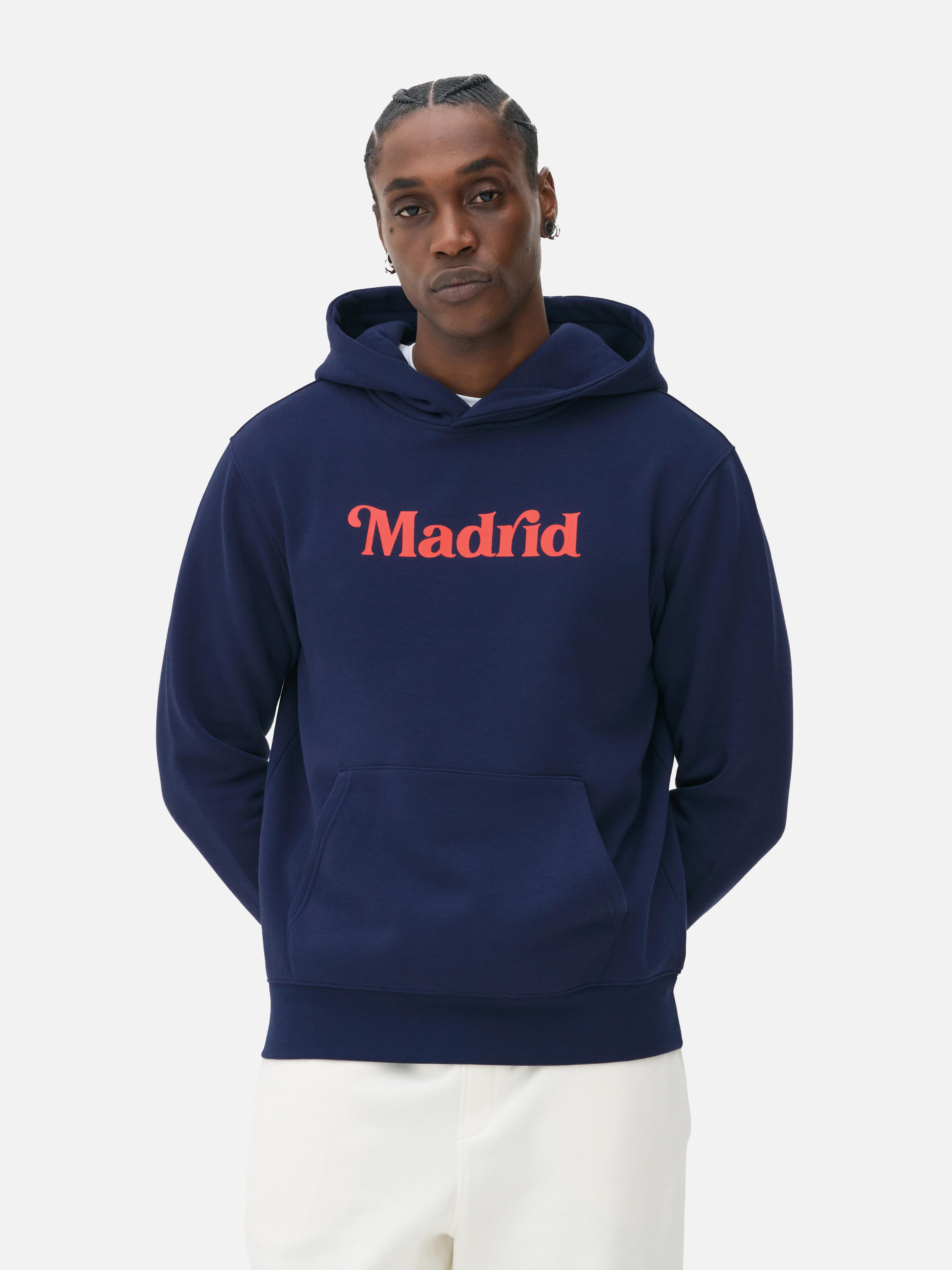 Sudadera con capucha y estampado gráfico «Madrid»