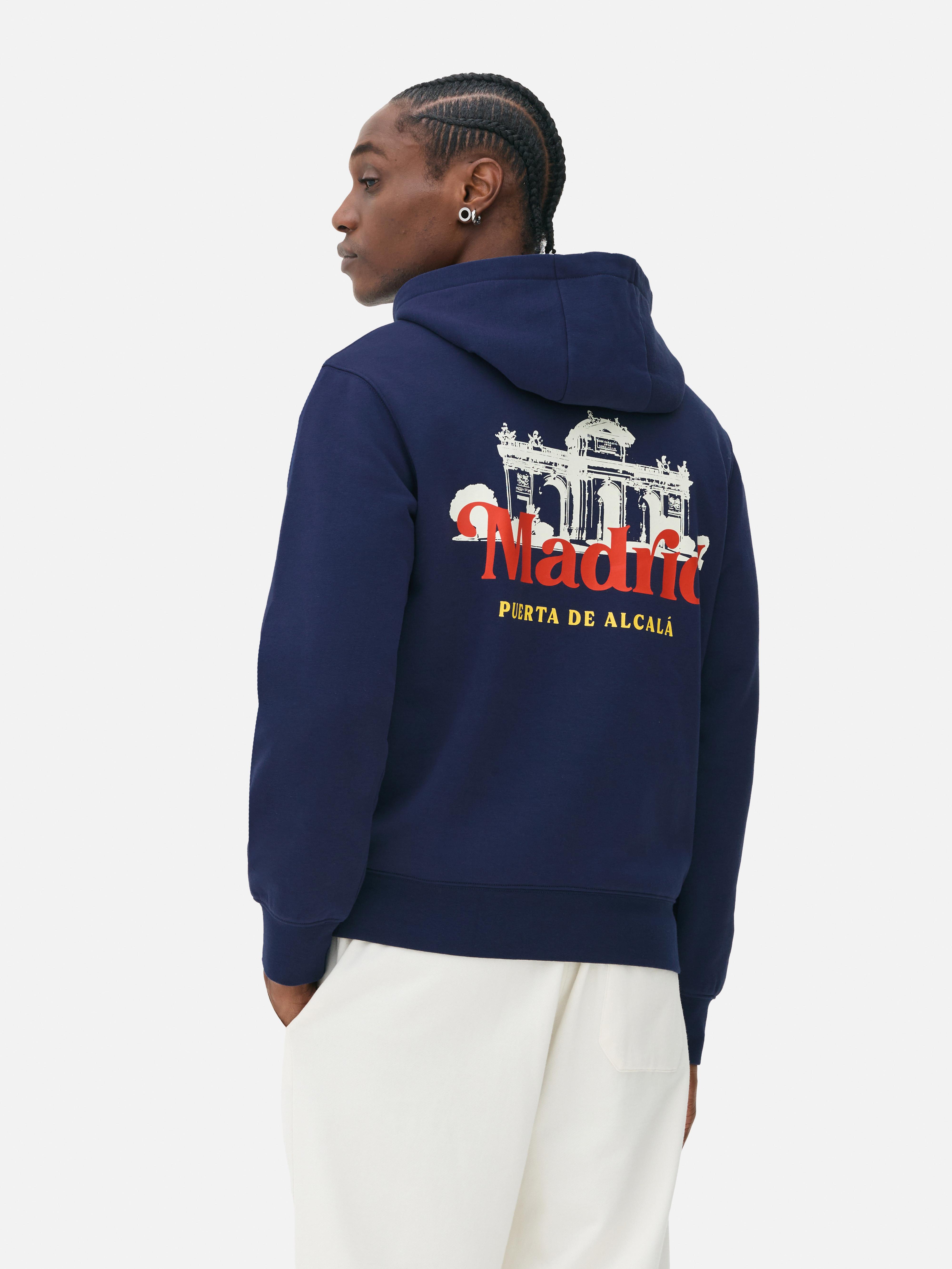 Sudadera con capucha y estampado gráfico «Madrid»