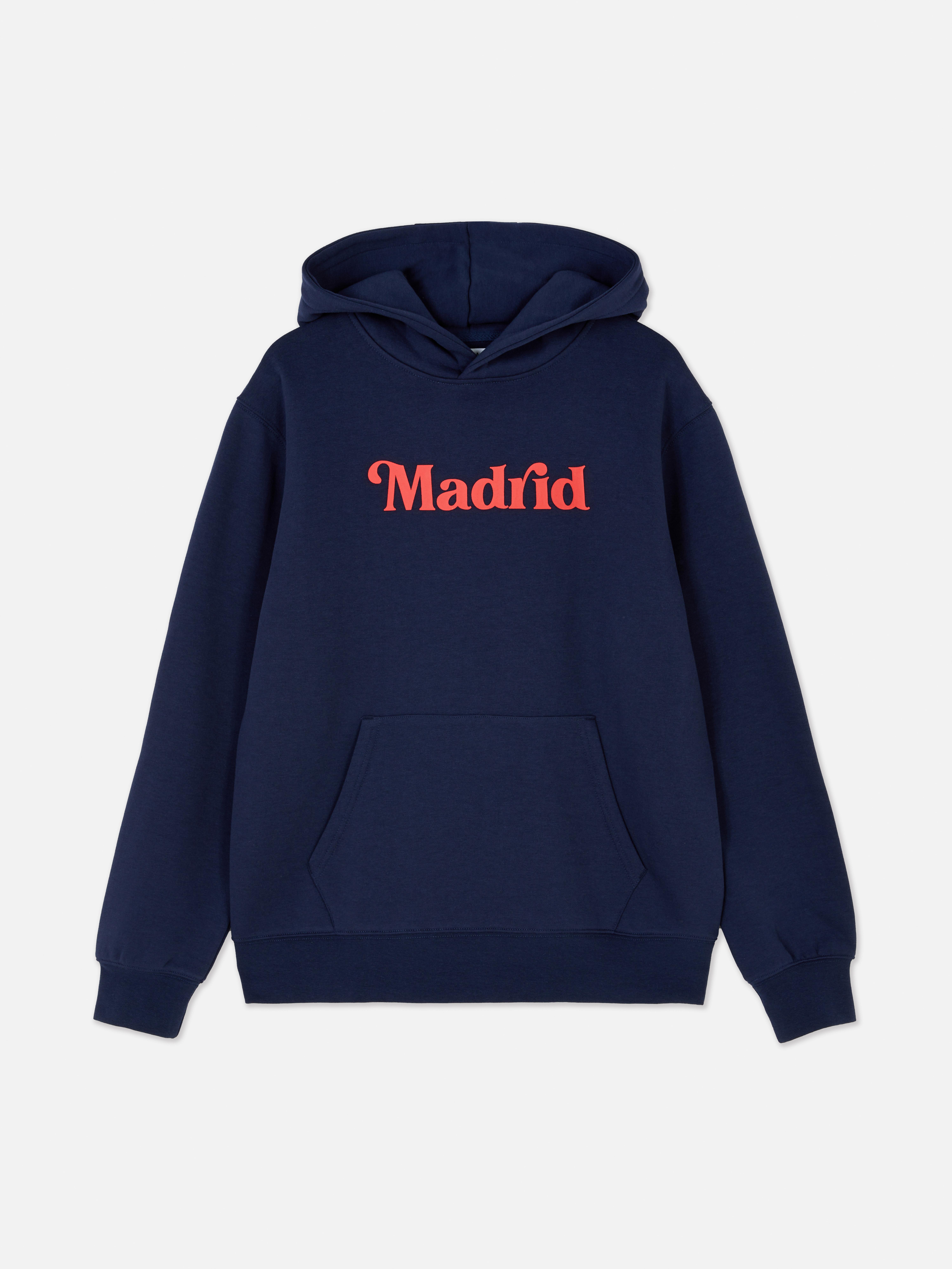 Sudadera con capucha y estampado gráfico «Madrid»