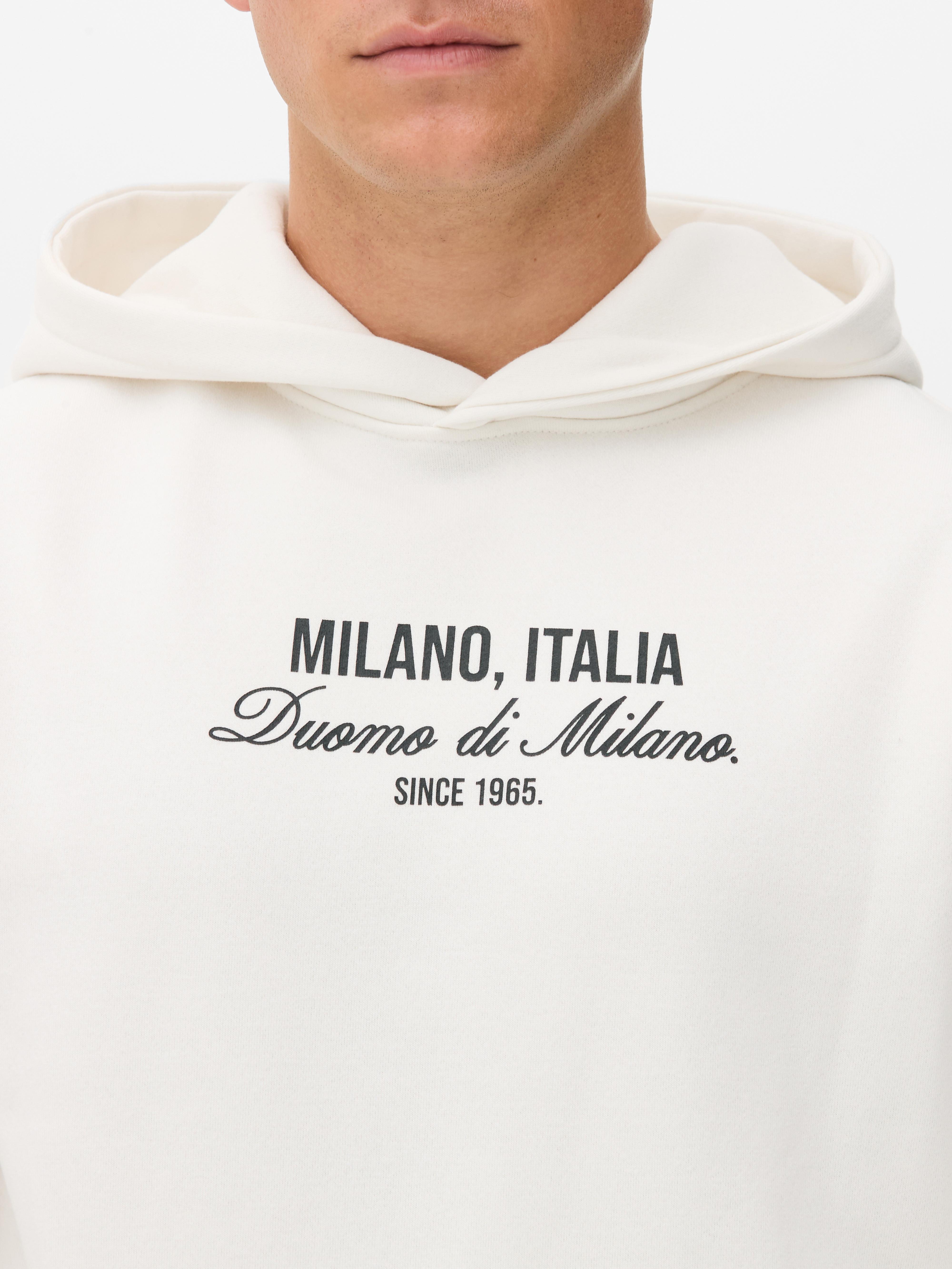 Felpa con cappuccio e grafica Milan