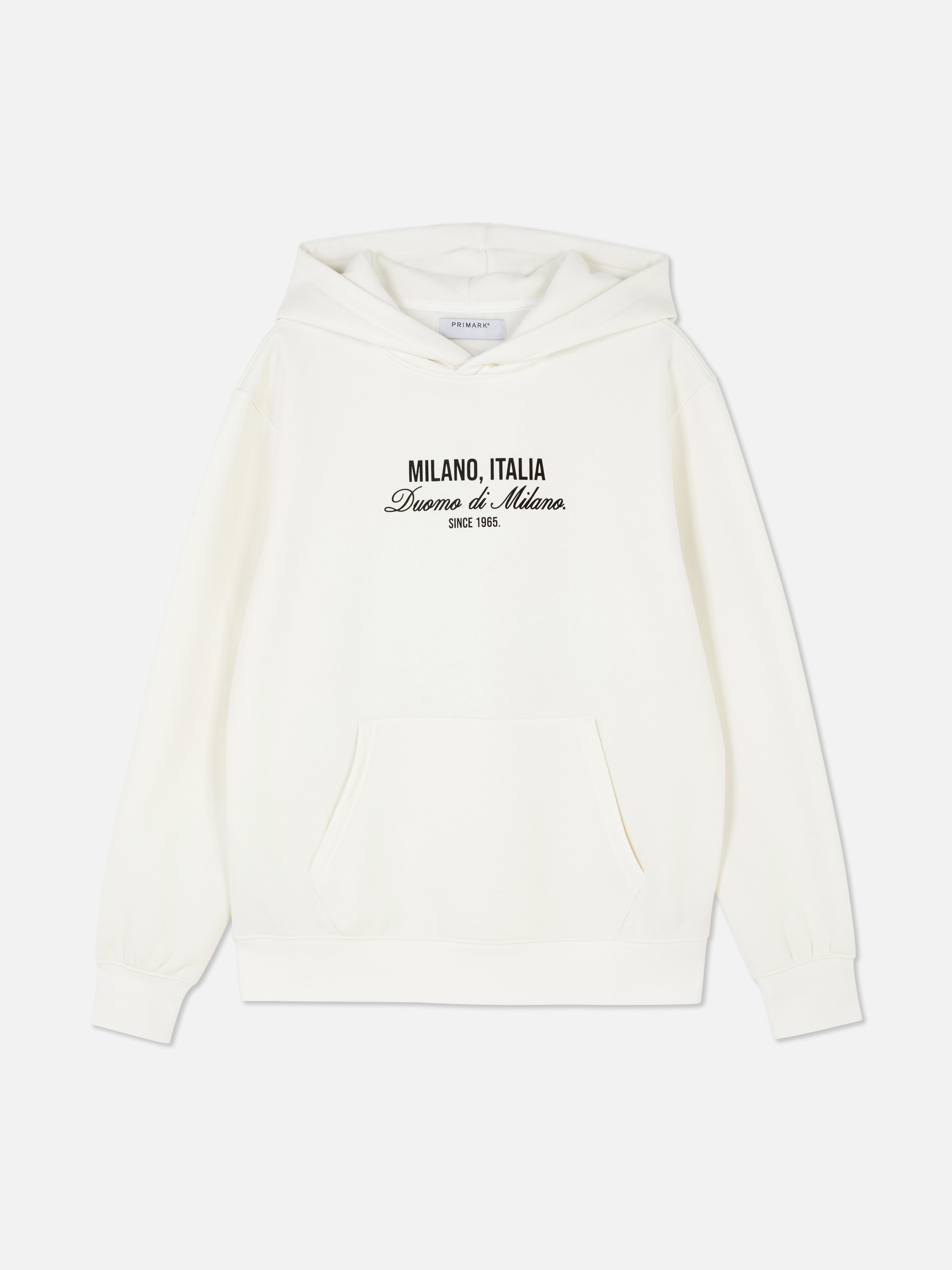 Felpa con cappuccio e grafica Milan