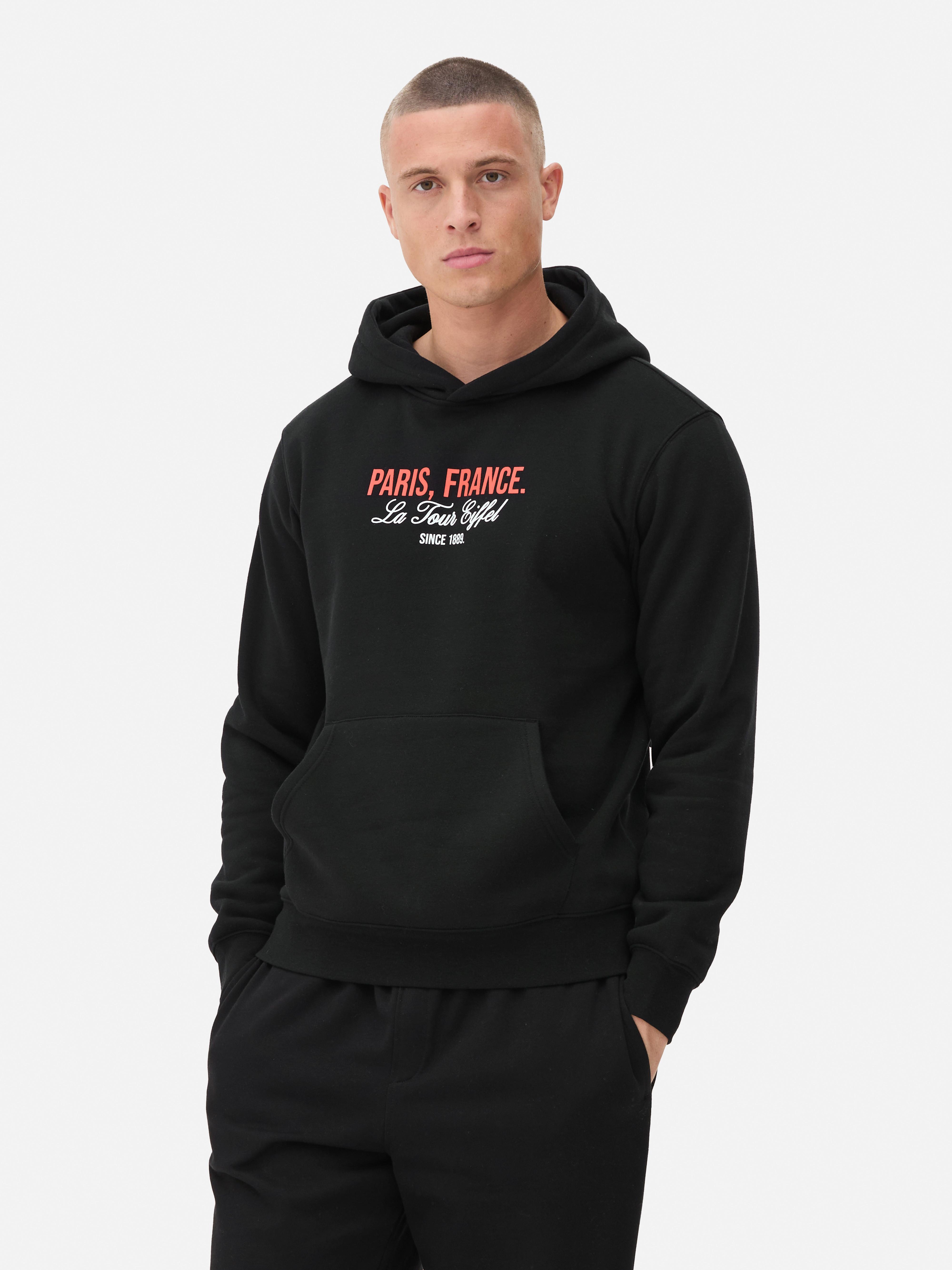 Sweat à capuche à imprimé Paris