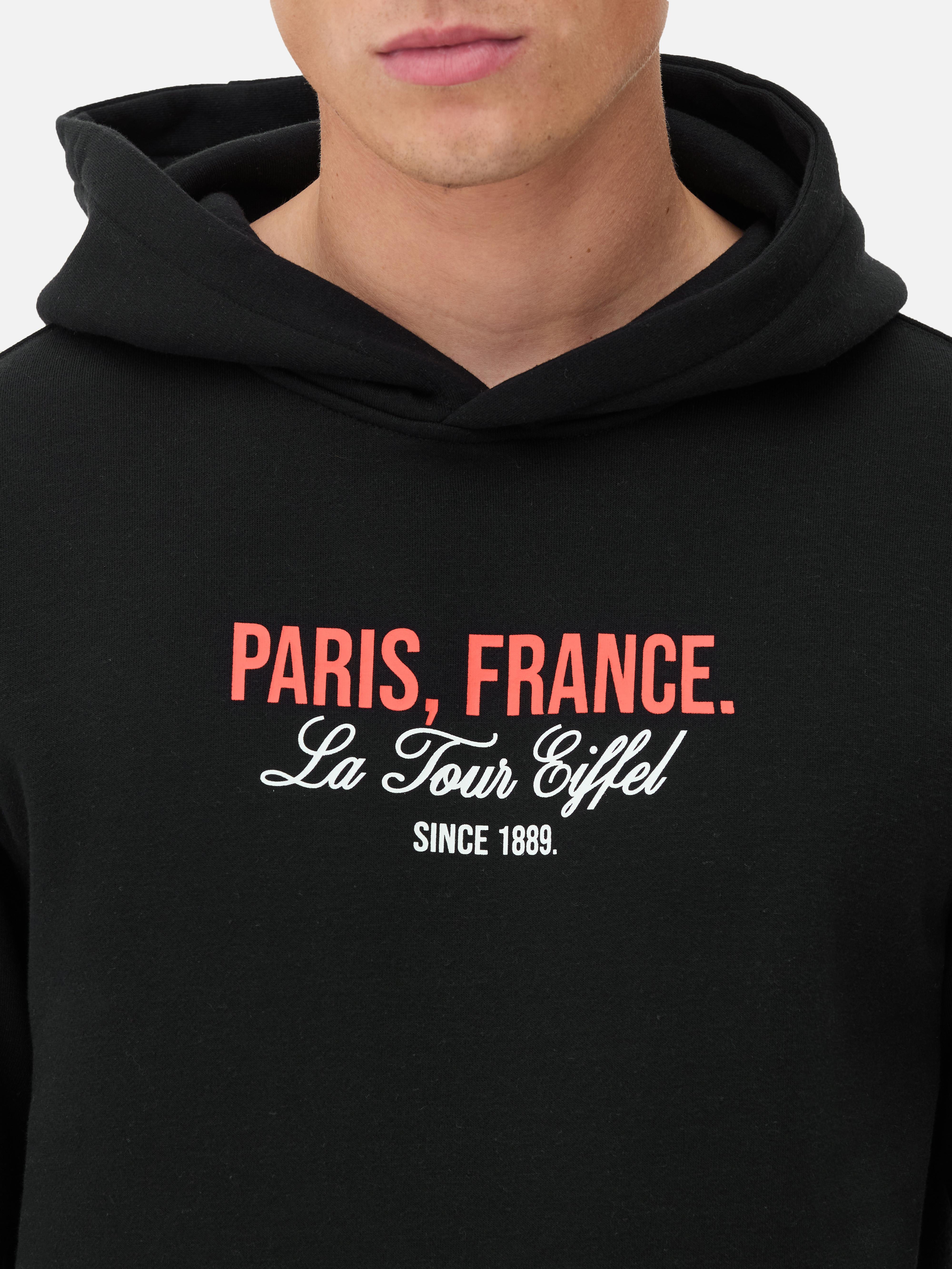 Sweat à capuche à imprimé Paris