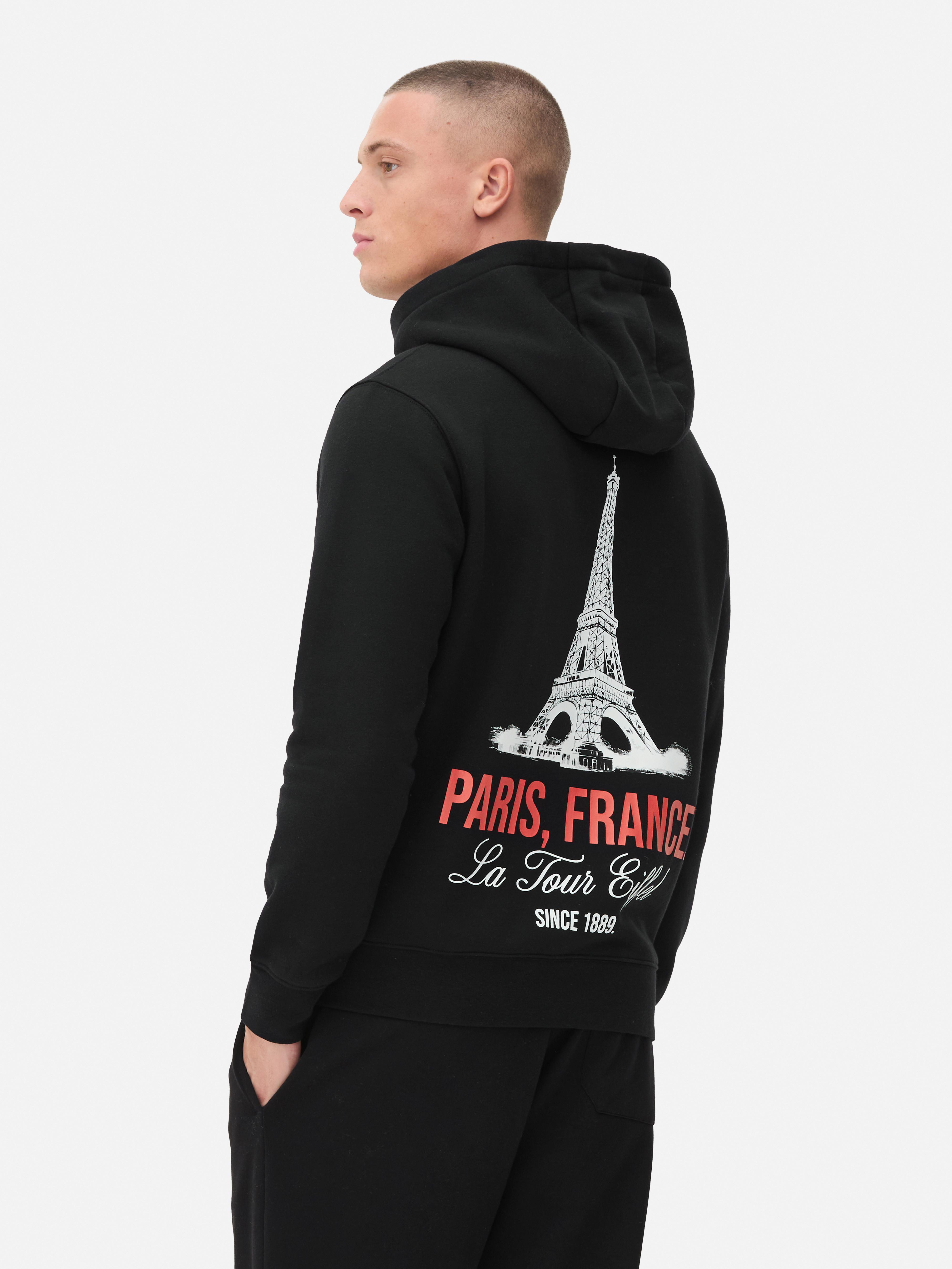 Sweat à capuche à imprimé Paris