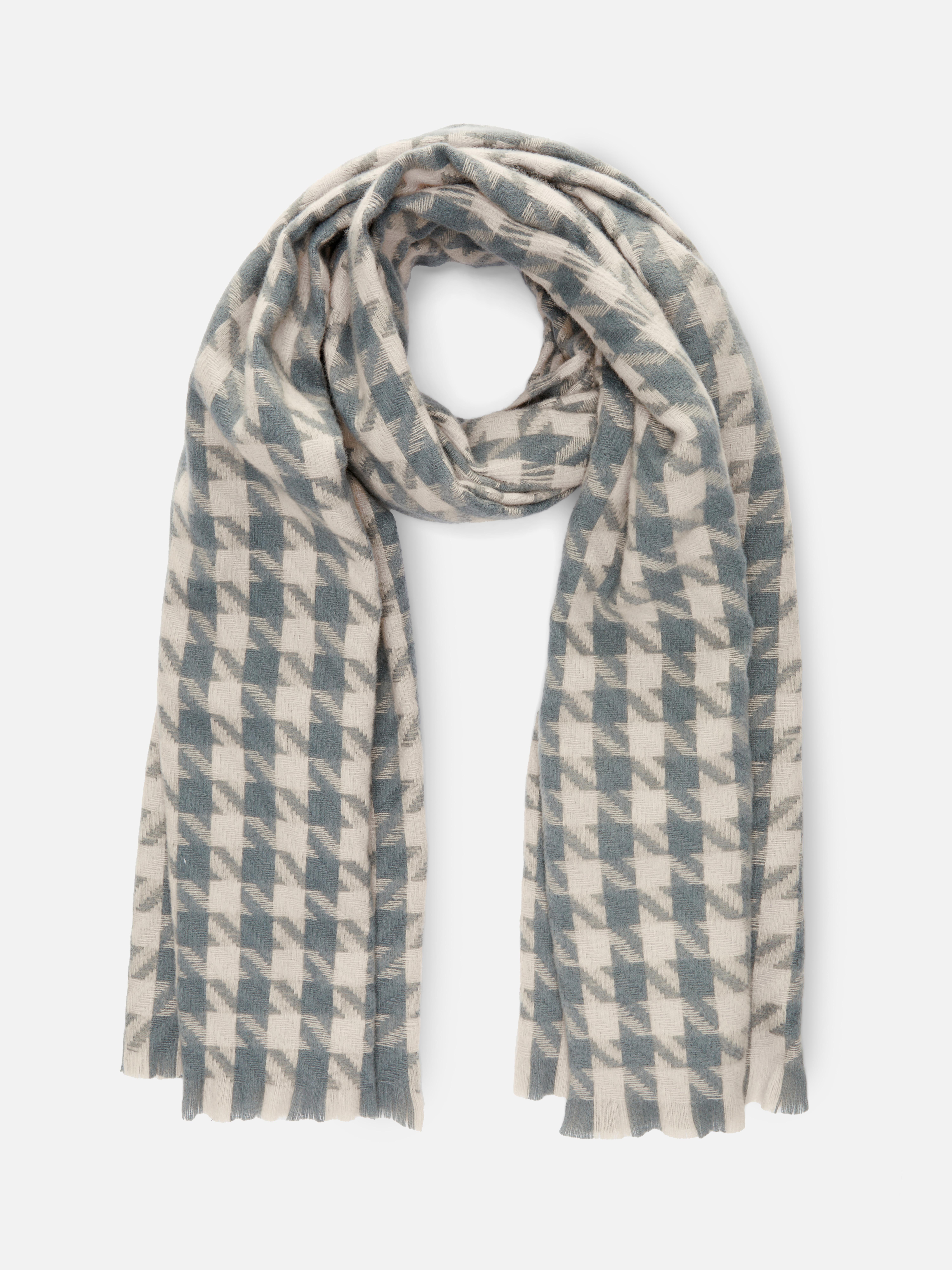 Women s Natural Long Patterned Scarf Primark
