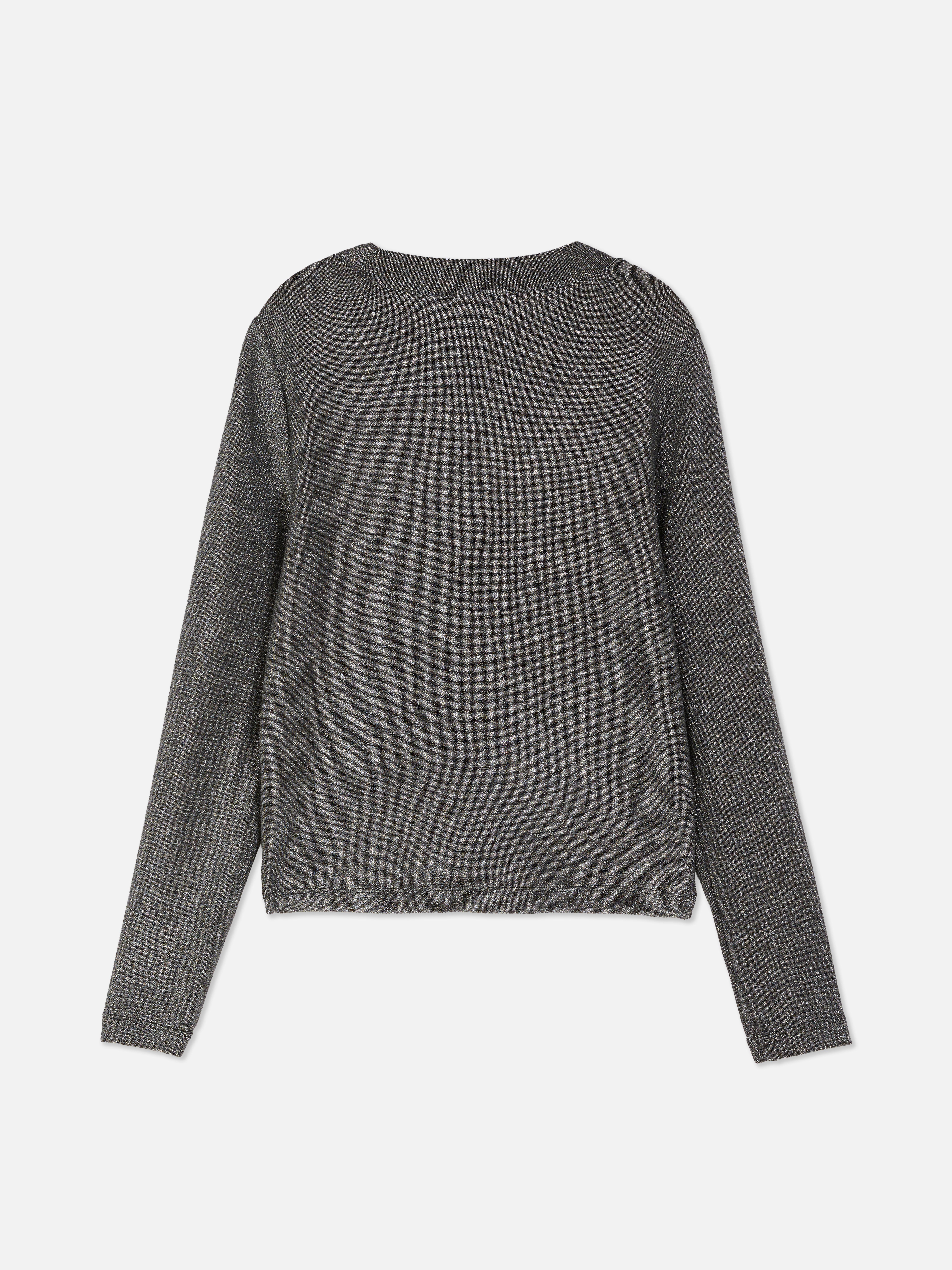 Camiseta de manga larga metalizada Plateado Ninas Primark