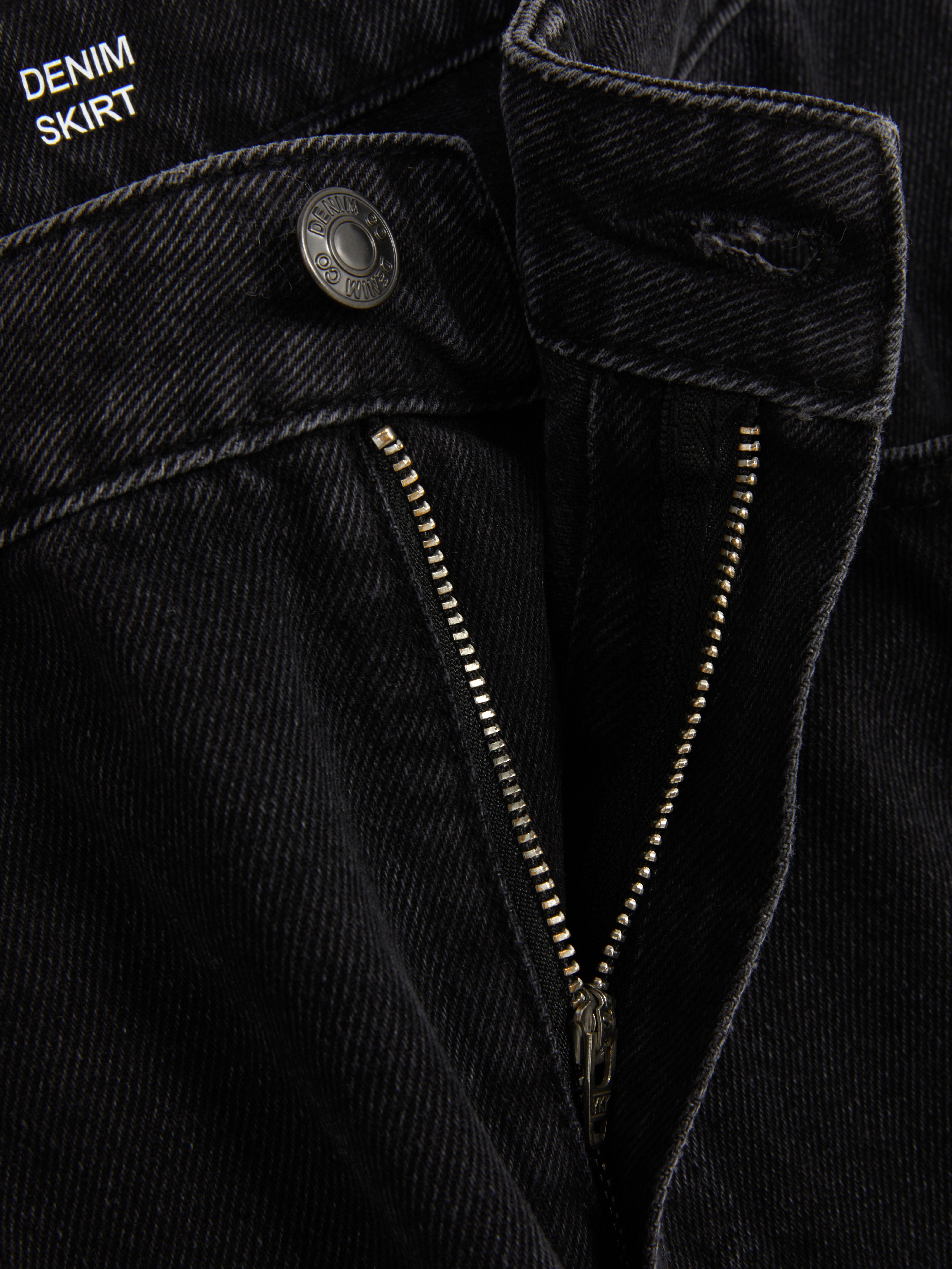 Womens Barely Black Midi Denim Skirt Primark