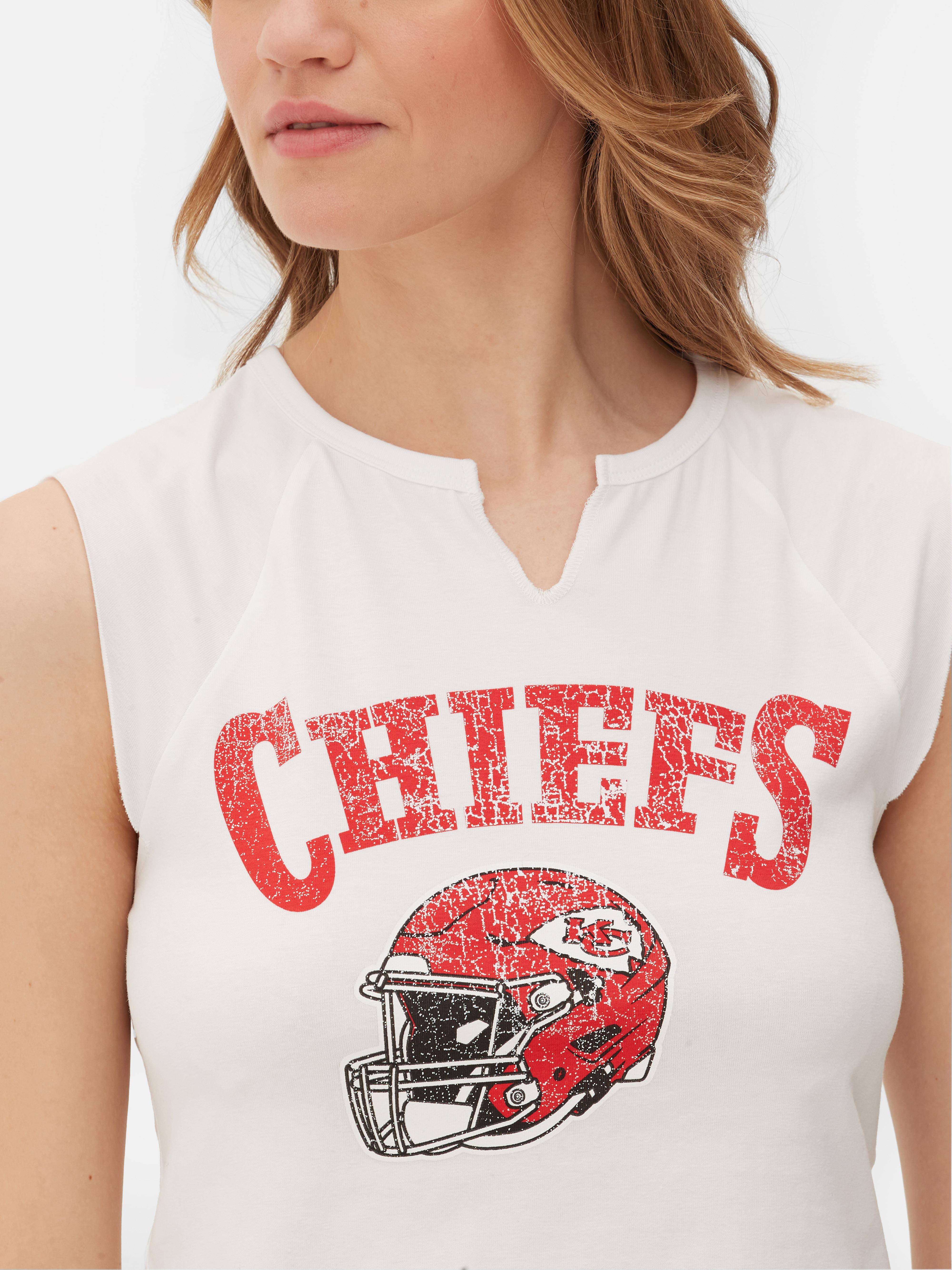 Womens White NFL Kansas City Chiefs Cropped Vest Primark