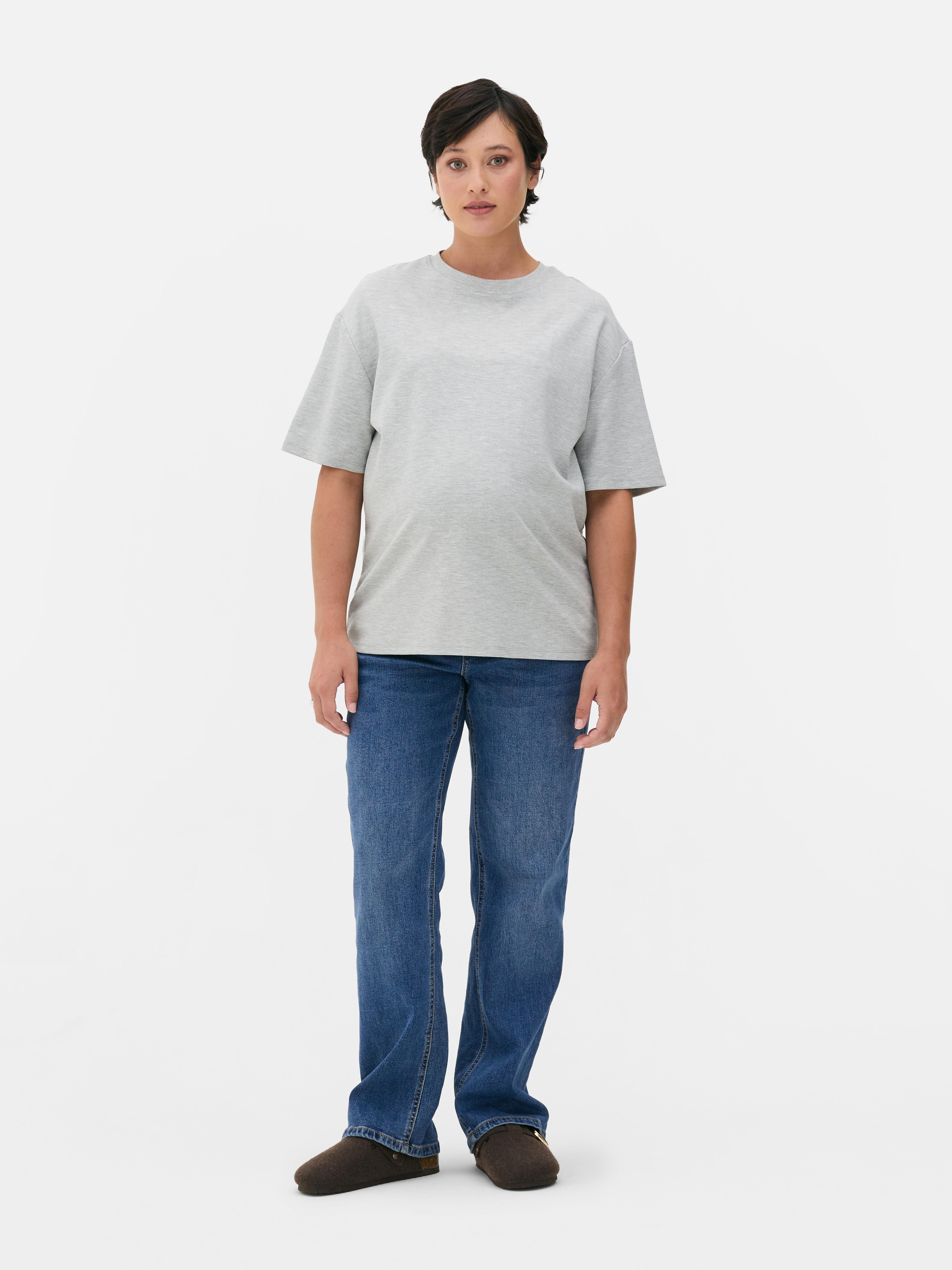 Jean denim de maternité coupe droite