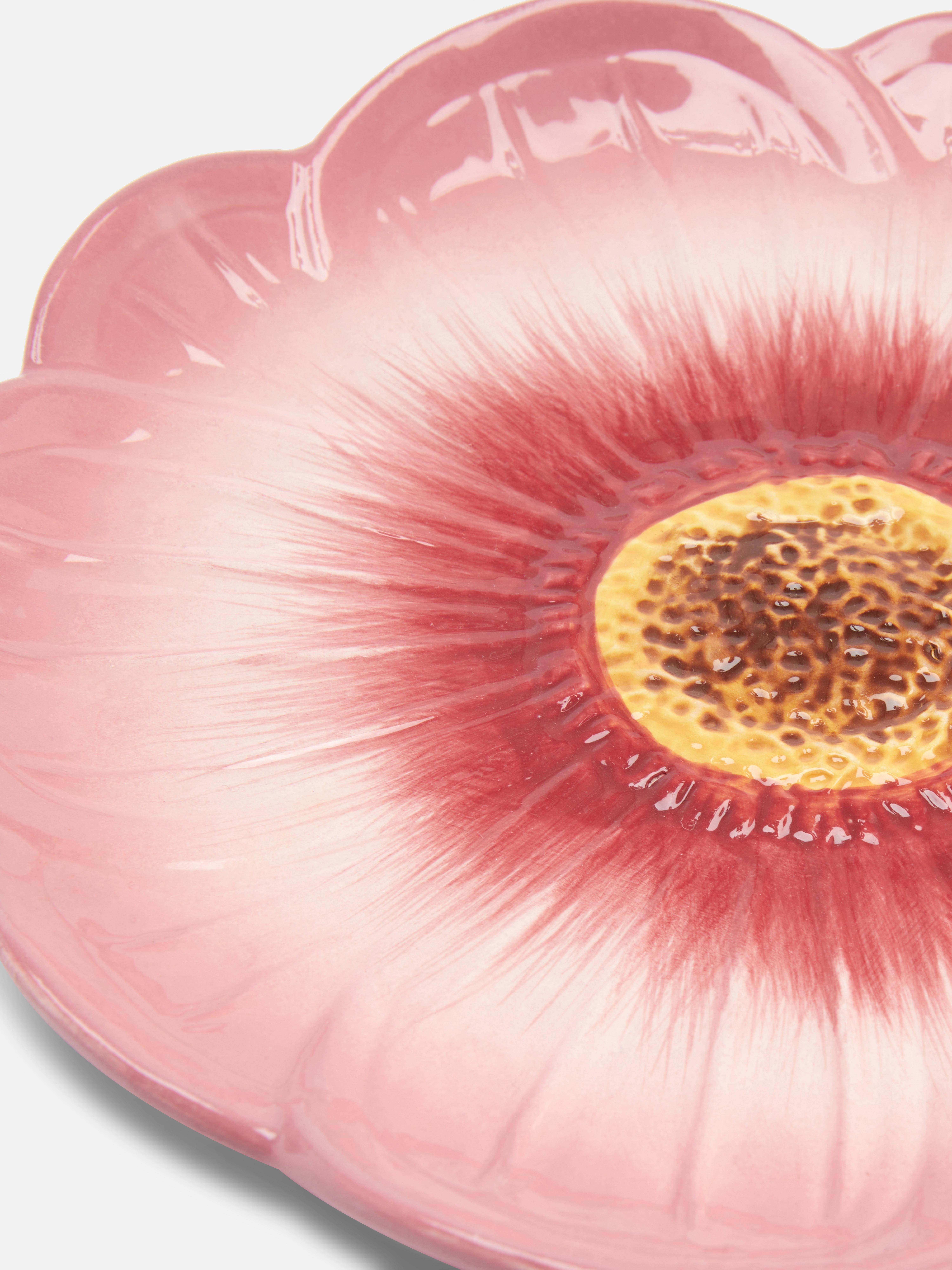 Pink flower plates best sale