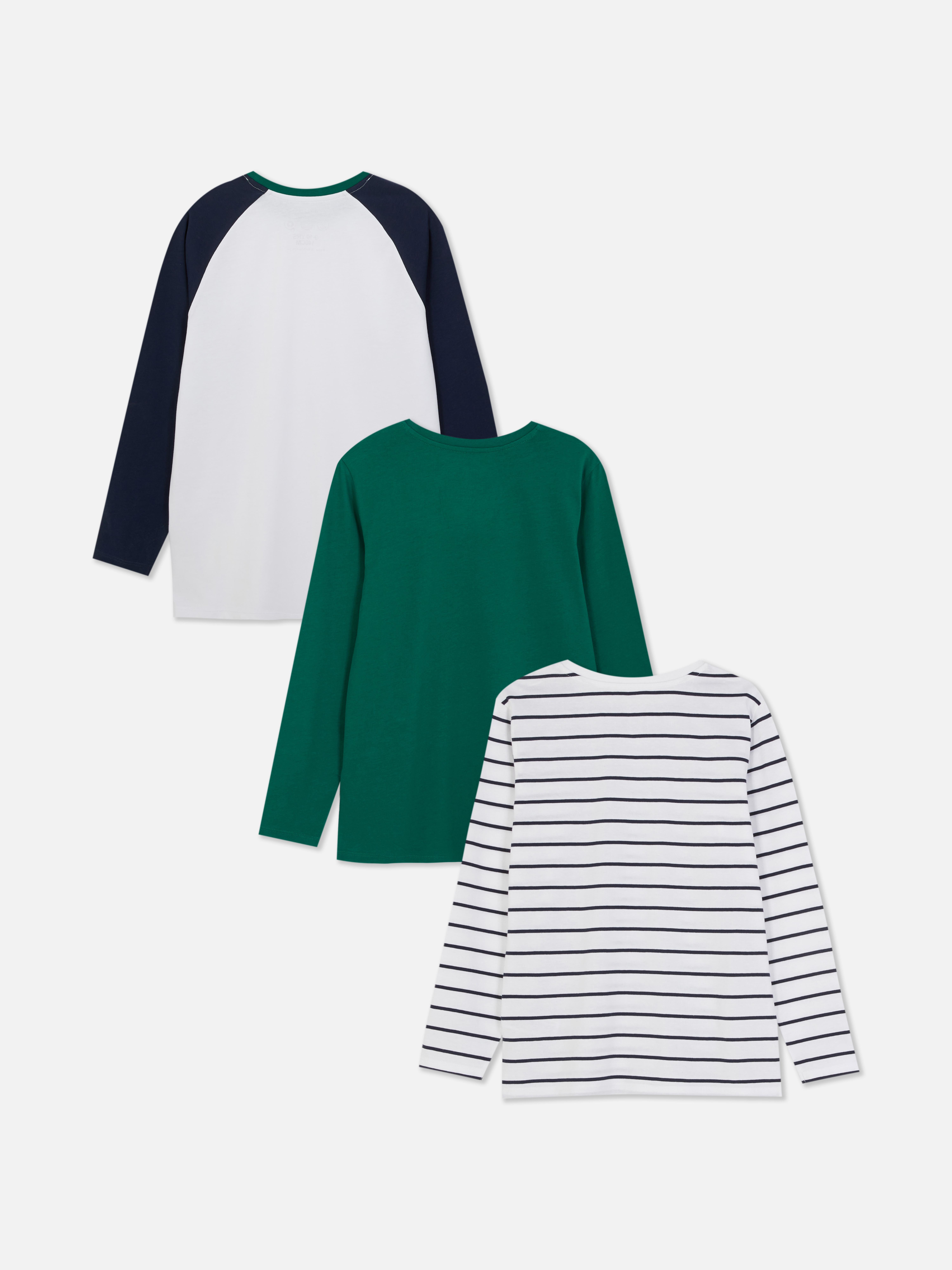 Verschiedene Langarm-T-Shirts, 3er-Pack