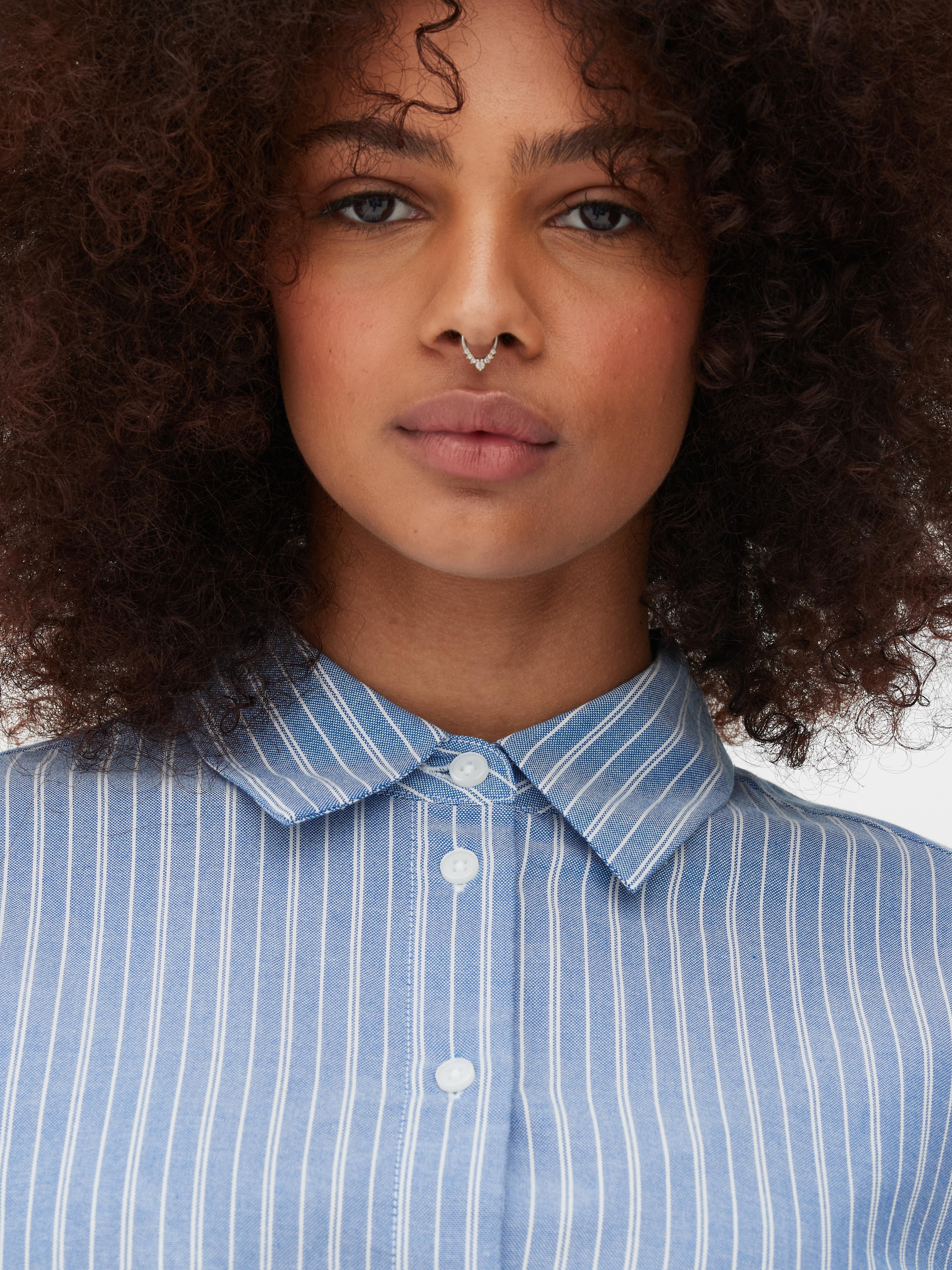 Camicia Oxford corta Blu Donna Primark